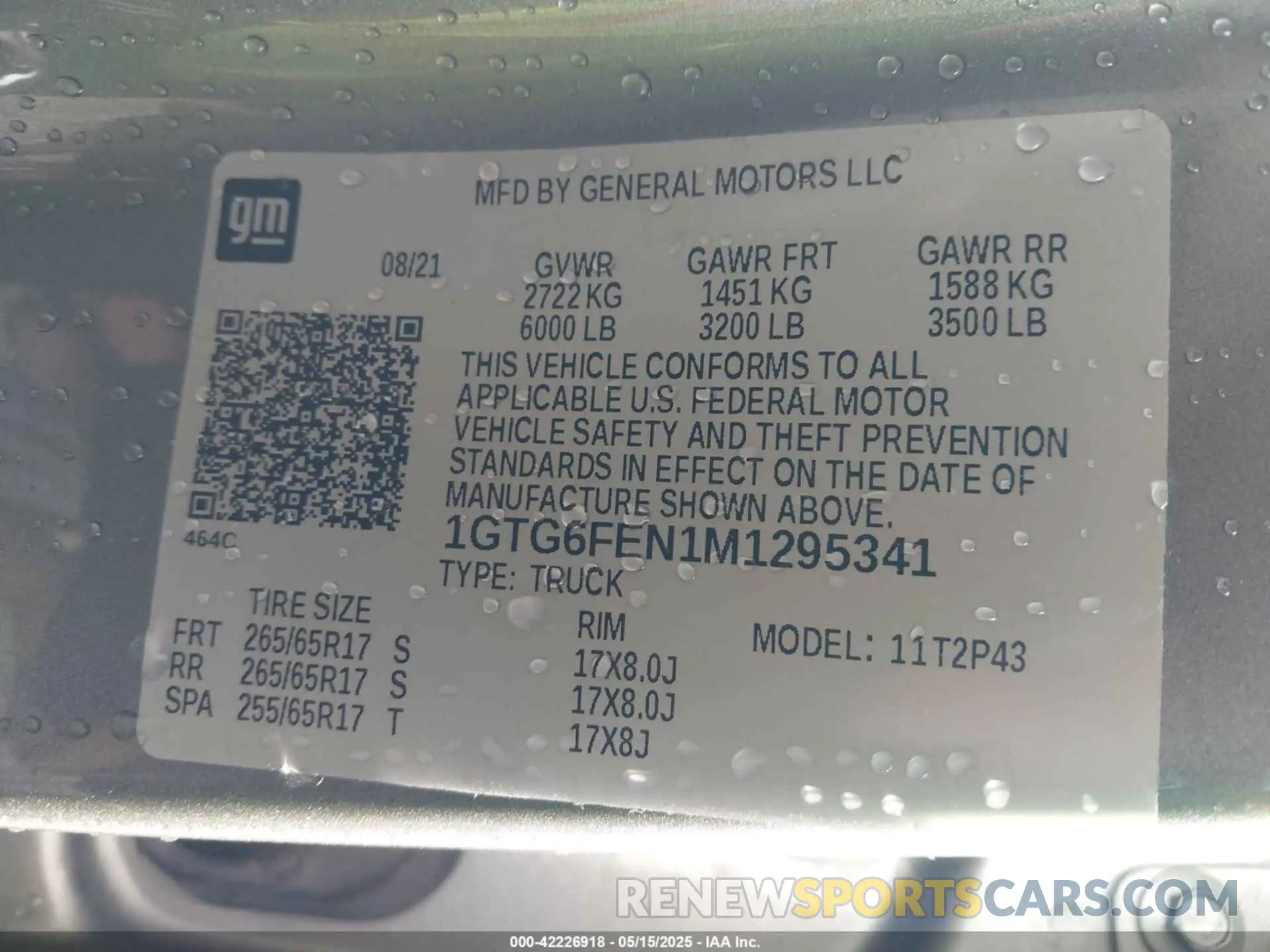 9 fotografías del automóvil dañado 1GTG6FEN1M1295341 GMC CANYON 2021