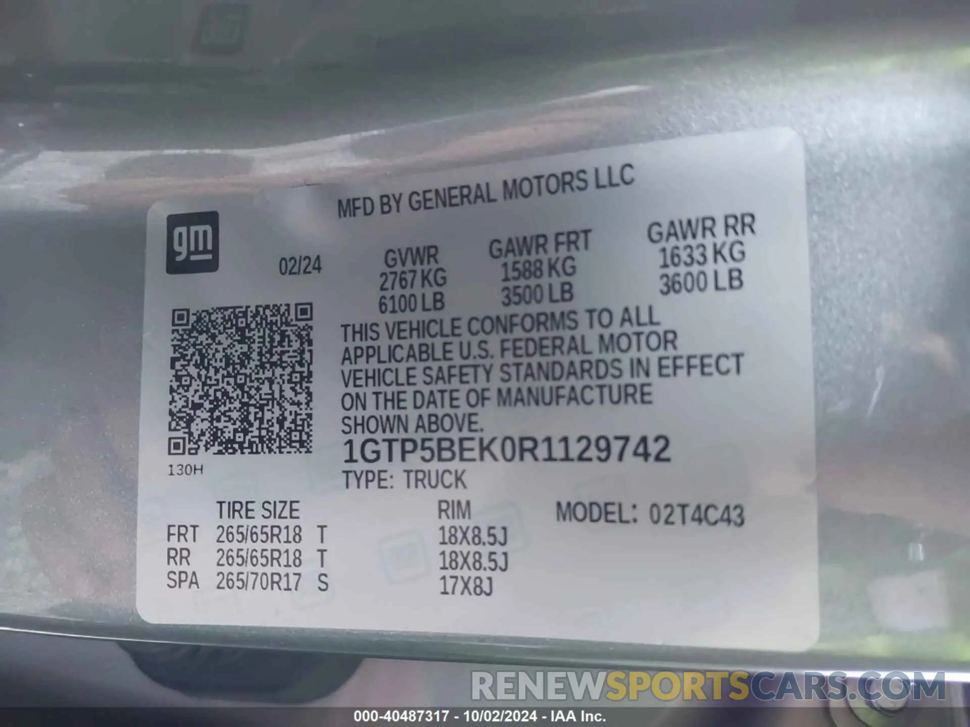 9 fotografías del automóvil dañado 1GTP5BEK0R1129742 GMC CANYON 2024