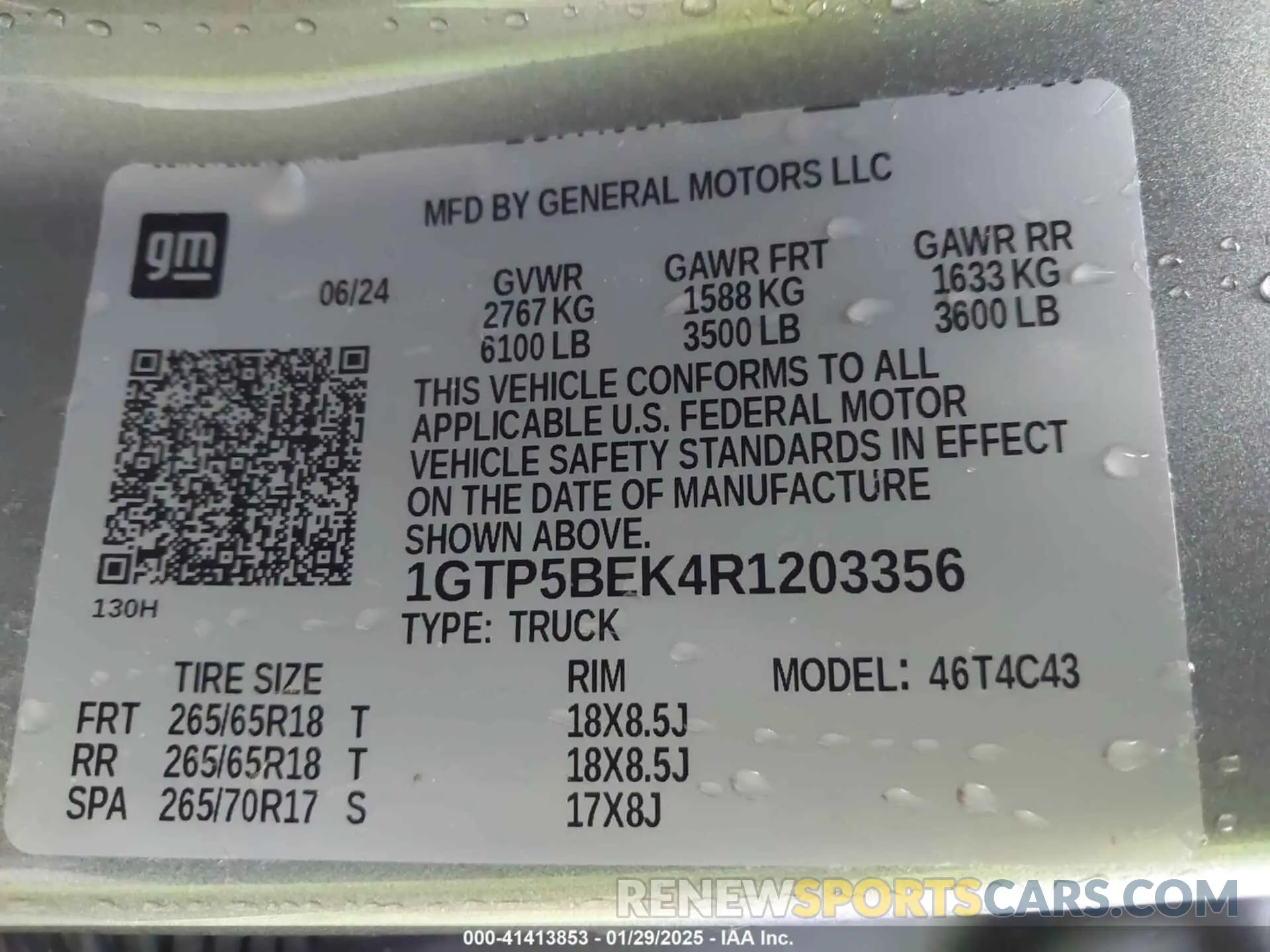 9 fotografías del automóvil dañado 1GTP5BEK4R1203356 GMC CANYON 2024