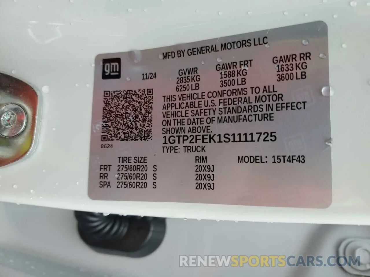 12 fotografías del automóvil dañado 1GTP2FEK1S1111725 GMC CANYON 2025