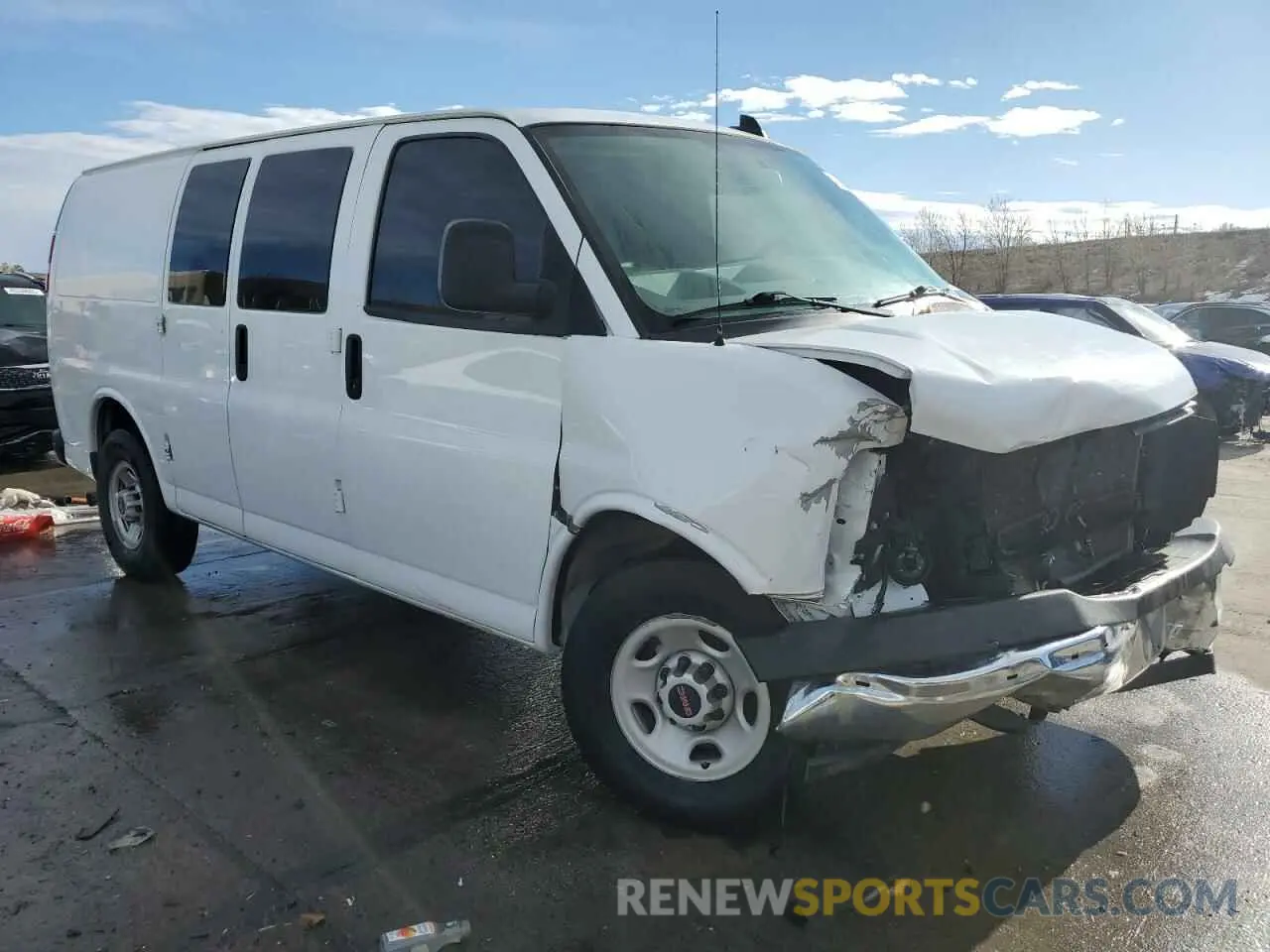 4 fotografías del automóvil dañado 1GTW7AFGXL1264289 GMC SAVANA 2020