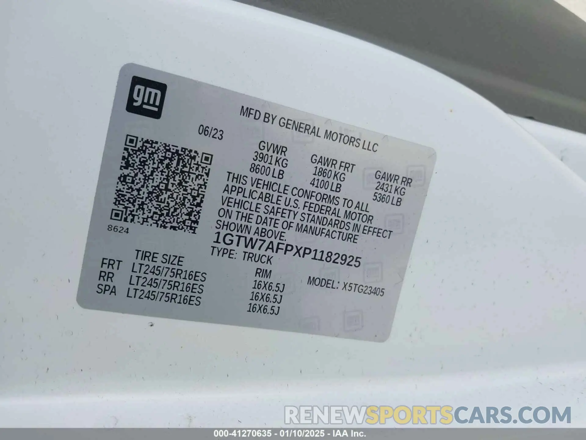 9 fotografías del automóvil dañado 1GTW7AFPXP1182925 GMC SAVANA CARGO 2023