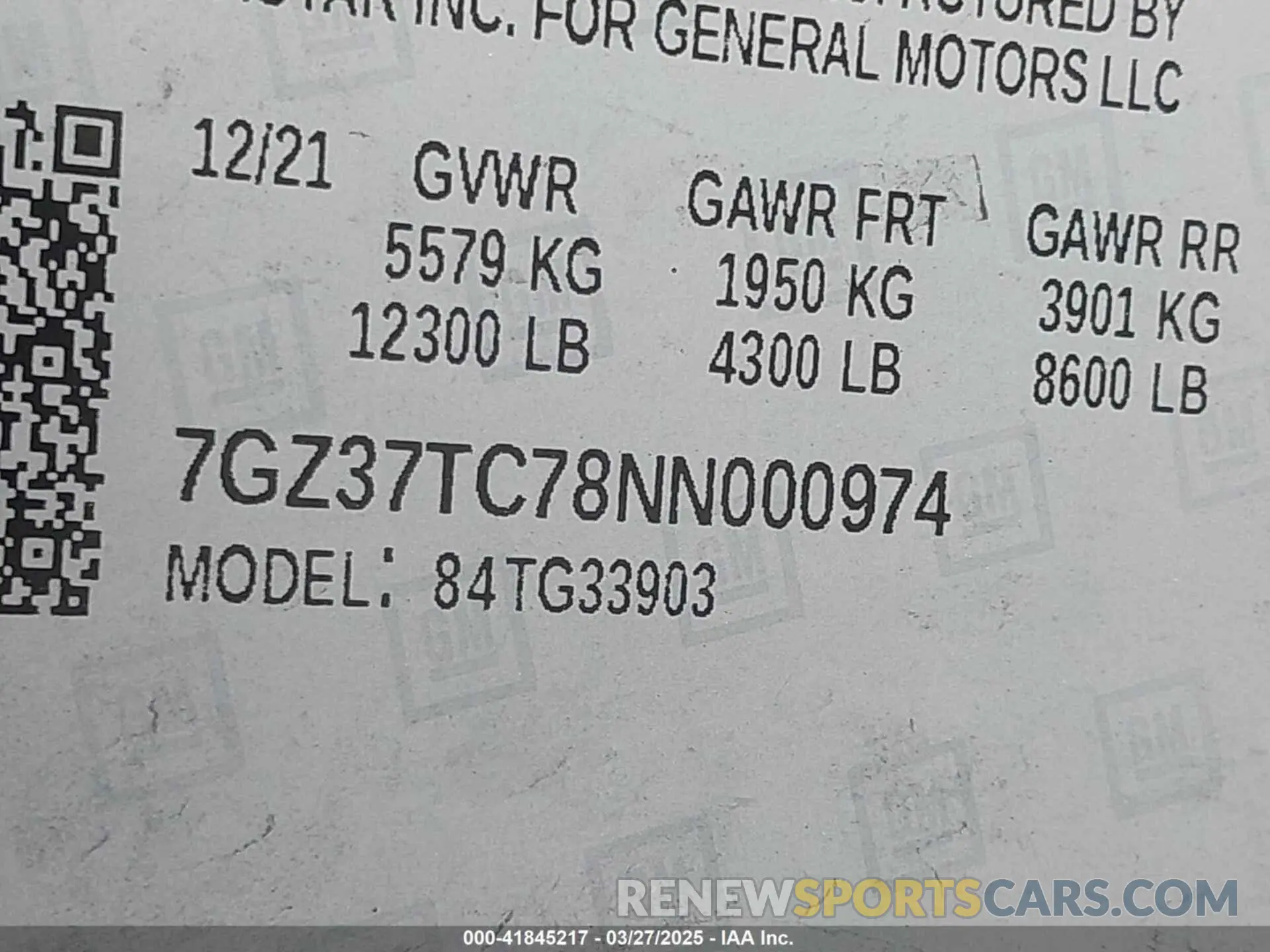 8 fotografías del automóvil dañado 7GZ37TC78NN000974 GMC SAVANA CUTAWAY 2022