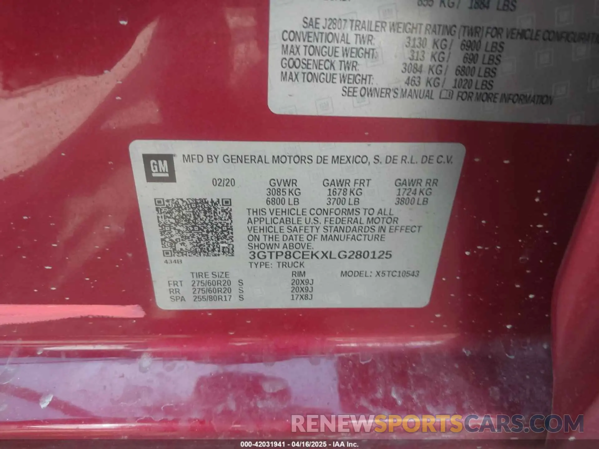 9 fotografías del automóvil dañado 3GTP8CEKXLG280125 GMC SIERRA 1500 2020