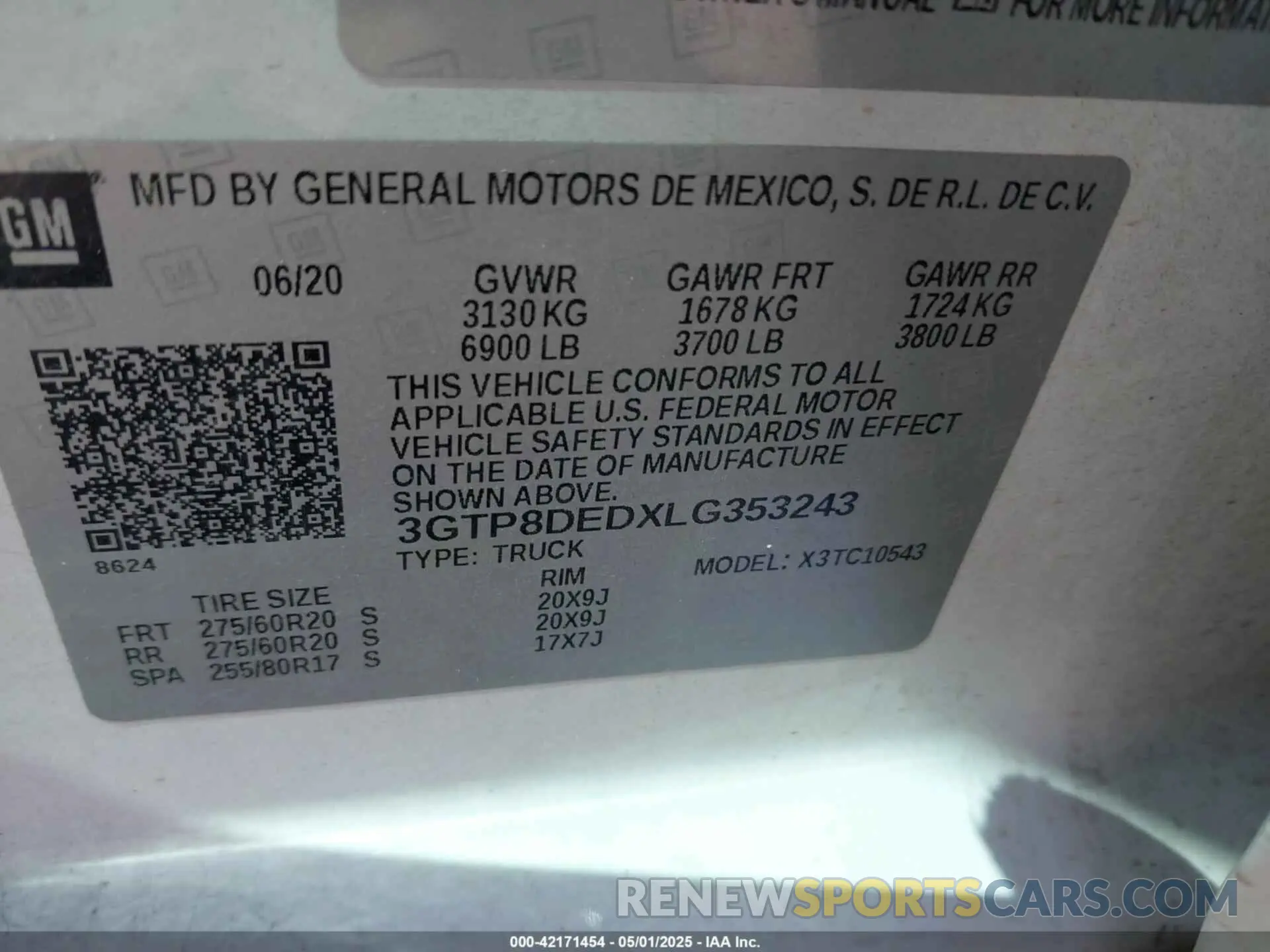 9 fotografías del automóvil dañado 3GTP8DEDXLG353243 GMC SIERRA 1500 2020