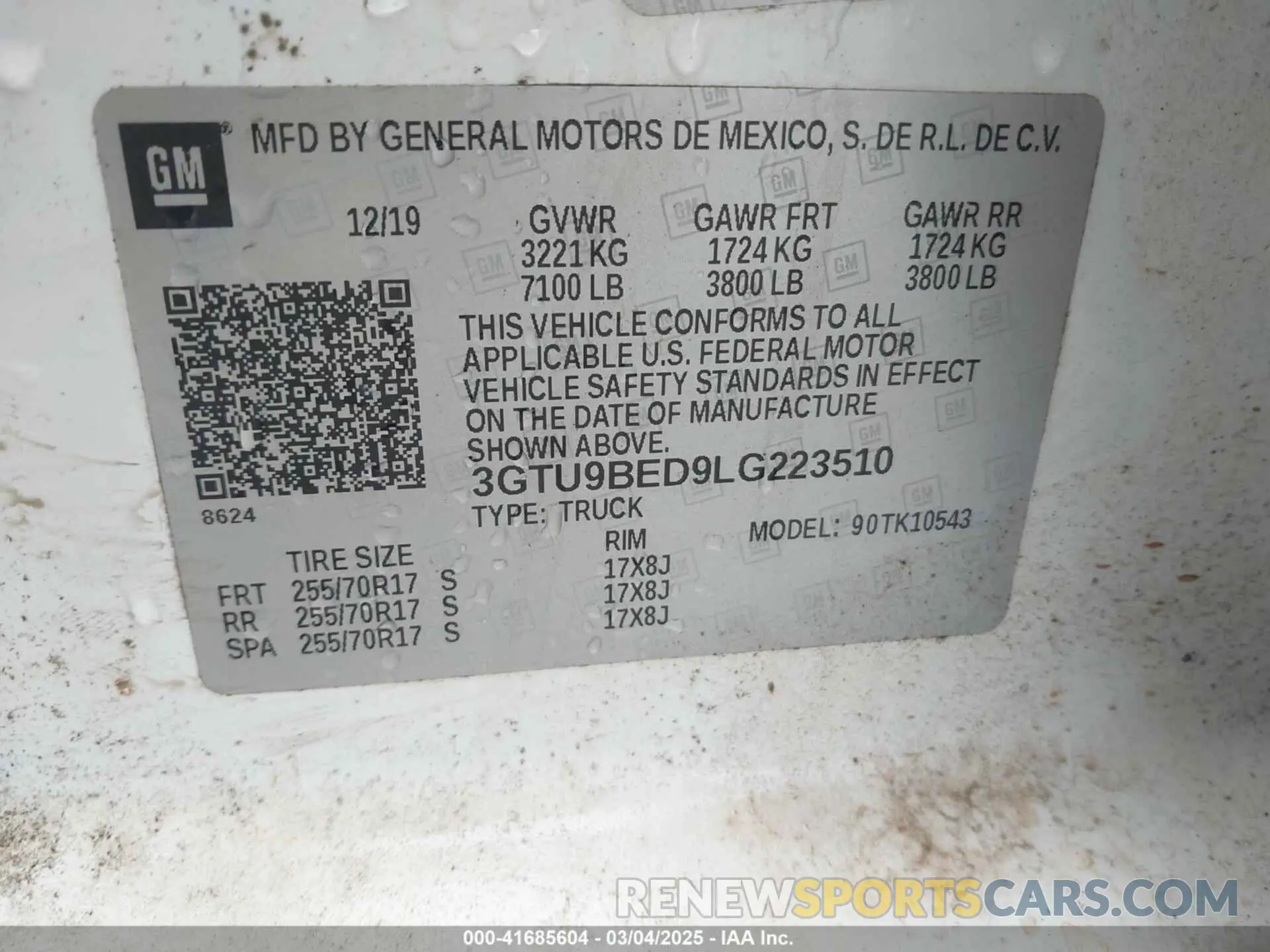 9 fotografías del automóvil dañado 3GTU9BED9LG223510 GMC SIERRA 1500 2020