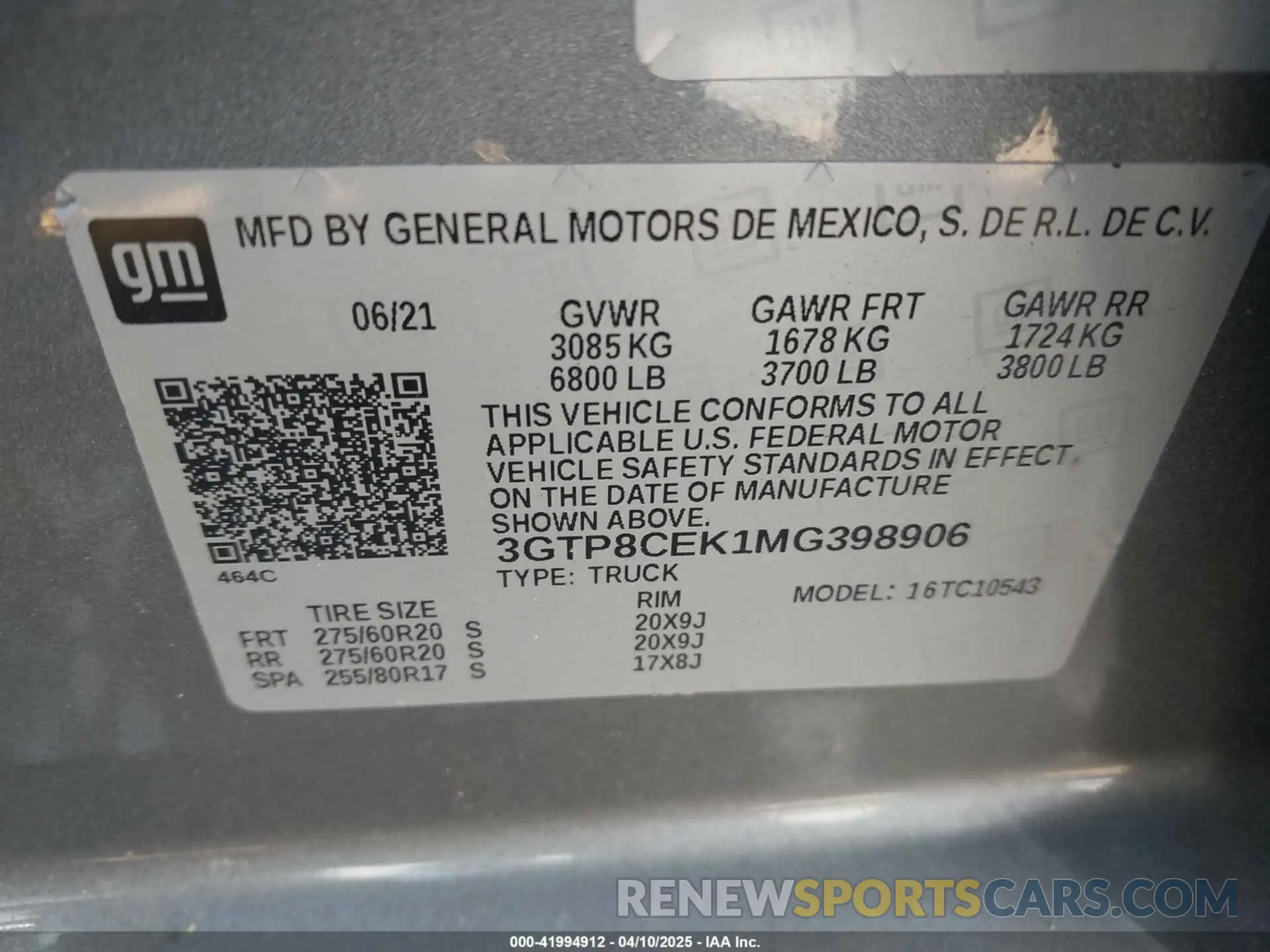 9 fotografías del automóvil dañado 3GTP8CEK1MG398906 GMC SIERRA 1500 2021