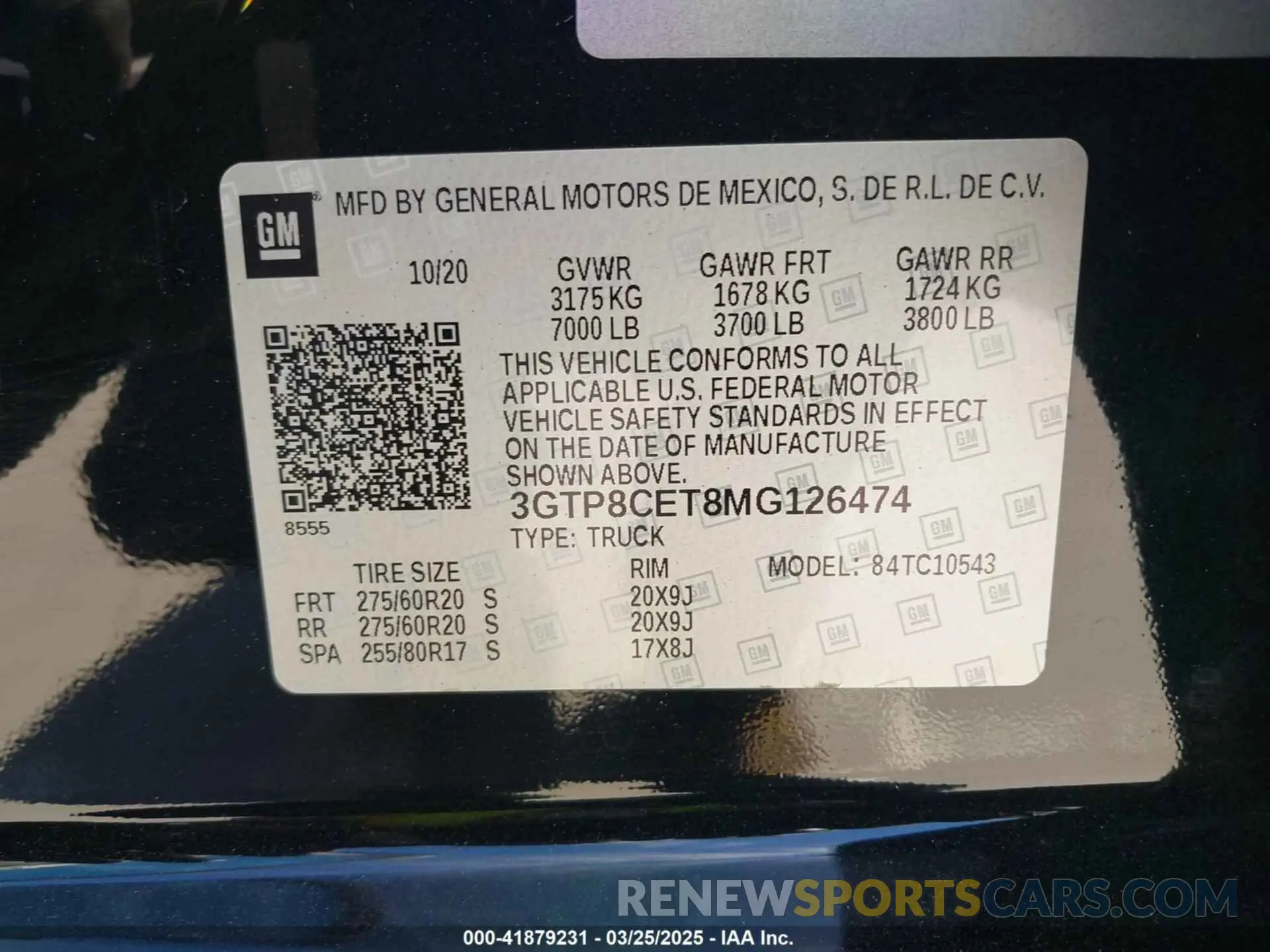 9 fotografías del automóvil dañado 3GTP8CET8MG126474 GMC SIERRA 1500 2021