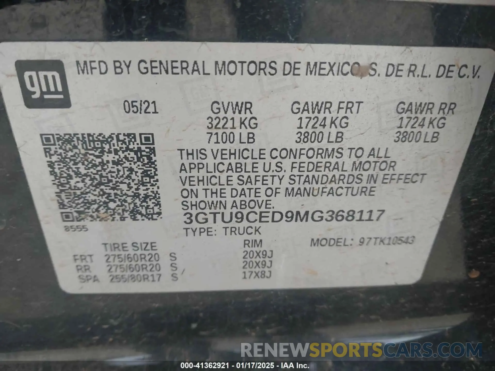 9 fotografías del automóvil dañado 3GTU9CED9MG368117 GMC SIERRA 1500 2021