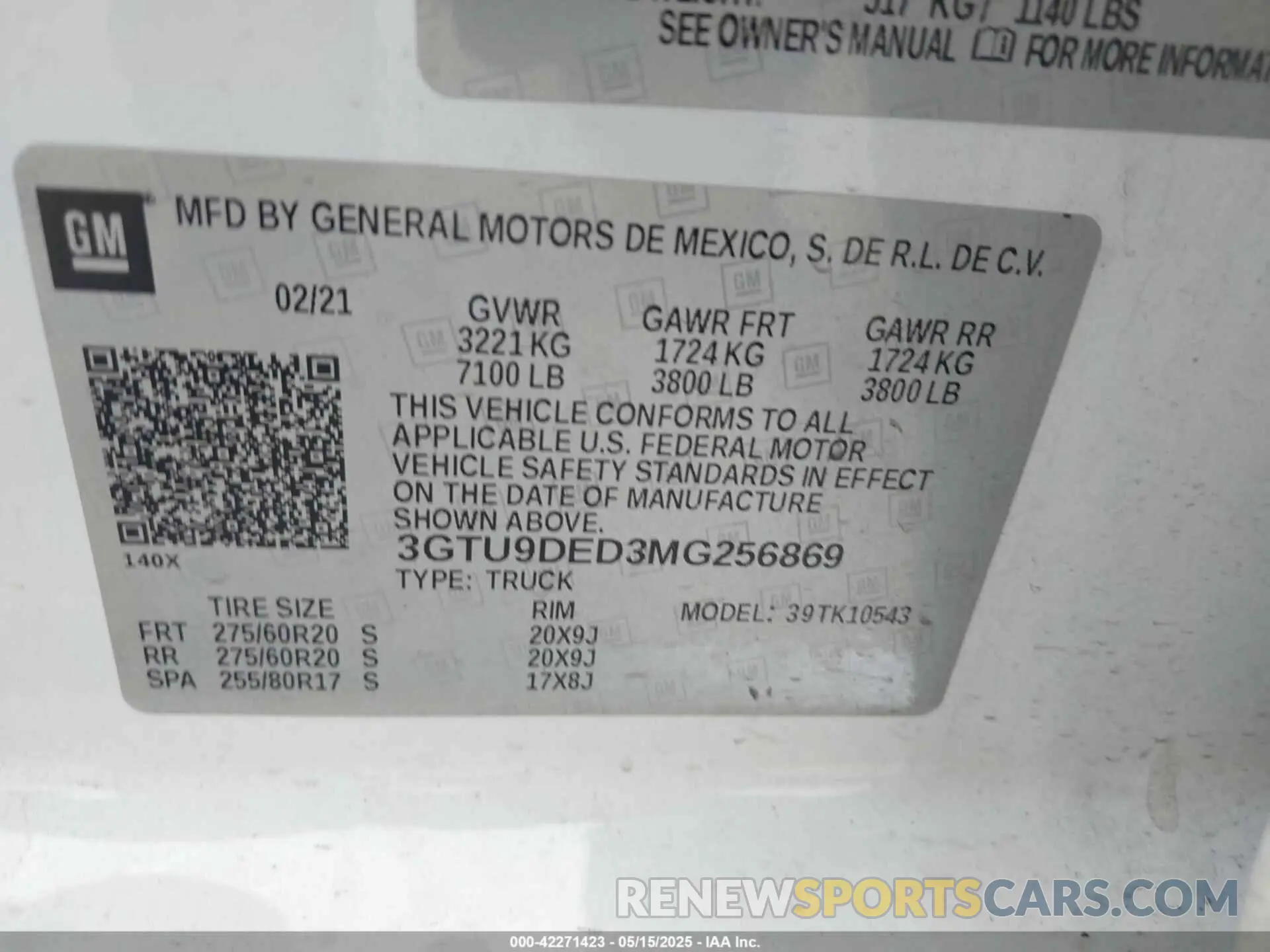 9 fotografías del automóvil dañado 3GTU9DED3MG256869 GMC SIERRA 1500 2021