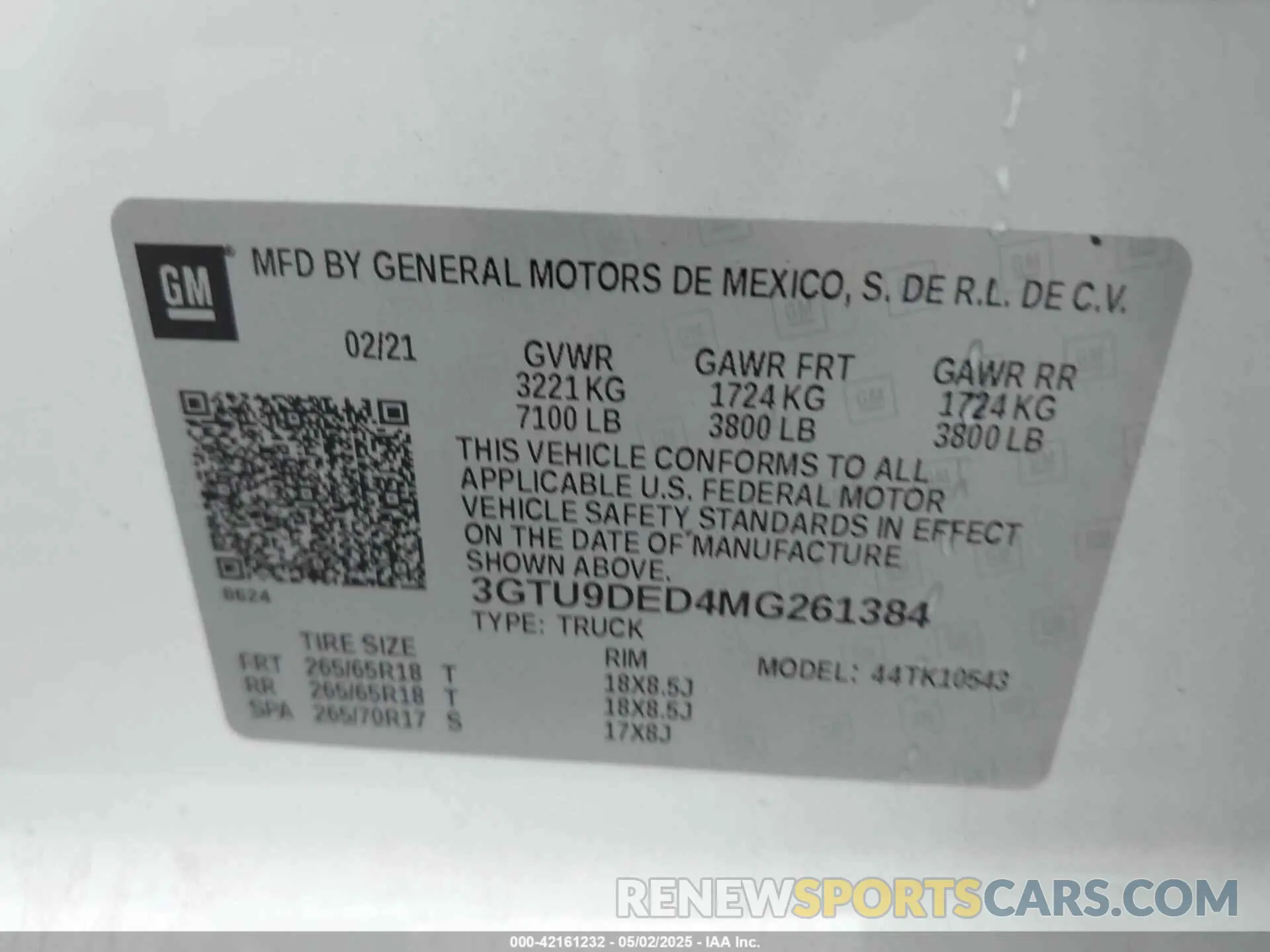 9 fotografías del automóvil dañado 3GTU9DED4MG261384 GMC SIERRA 1500 2021