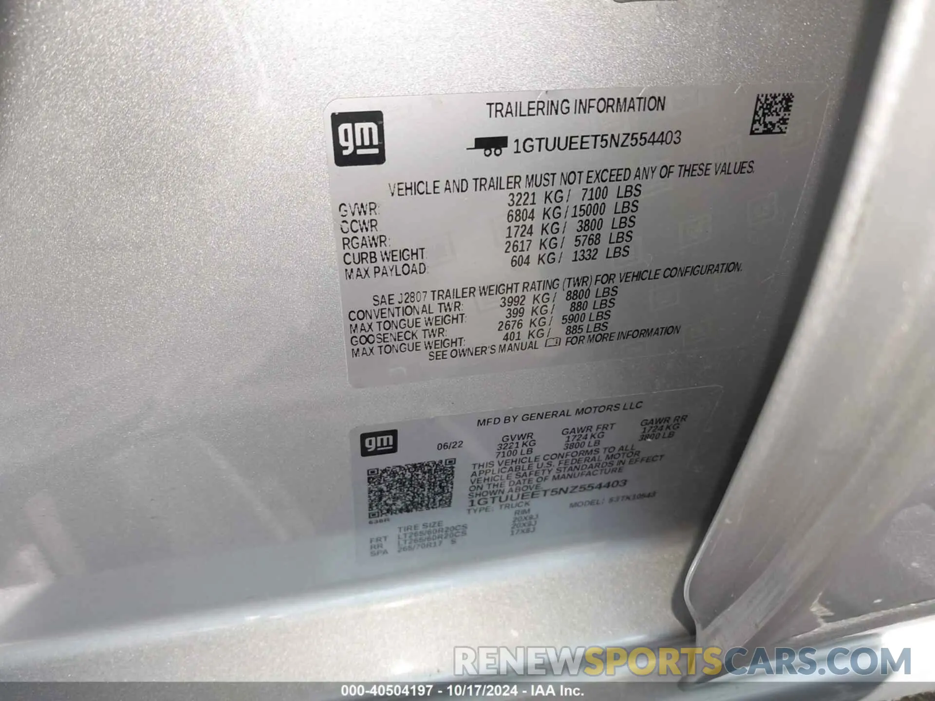 9 fotografías del automóvil dañado 1GTUUEET5NZ554403 GMC SIERRA 1500 2022