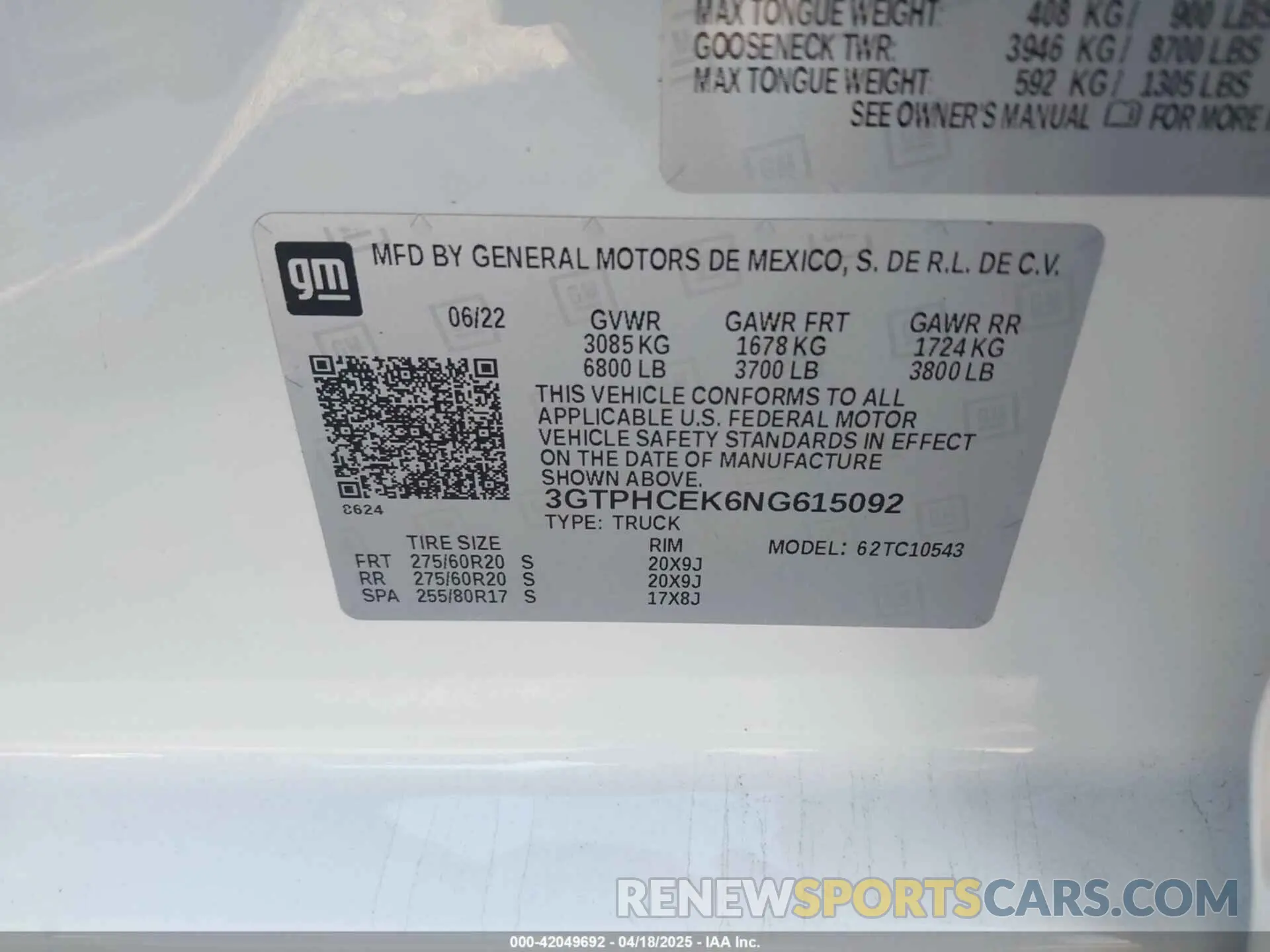 9 fotografías del automóvil dañado 3GTPHCEK6NG615092 GMC SIERRA 1500 2022