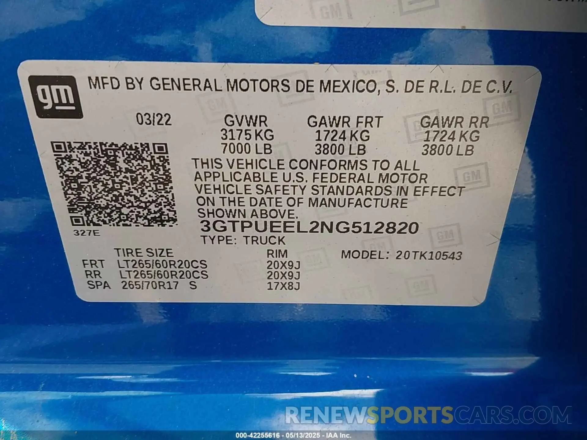 9 fotografías del automóvil dañado 3GTPUEEL2NG512820 GMC SIERRA 1500 2022