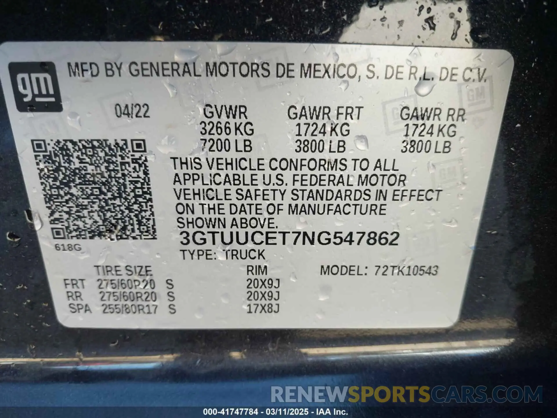 9 fotografías del automóvil dañado 3GTUUCET7NG547862 GMC SIERRA 1500 2022