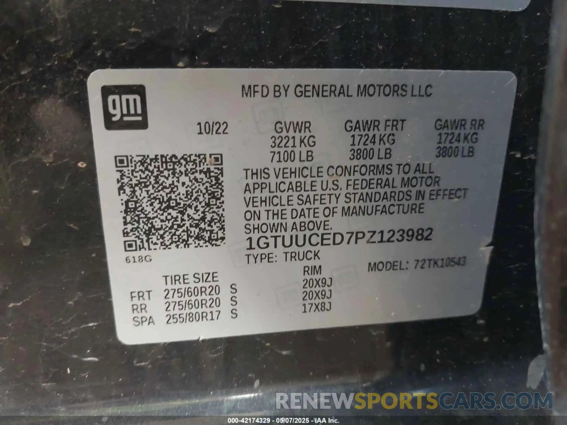 9 fotografías del automóvil dañado 1GTUUCED7PZ123982 GMC SIERRA 1500 2023