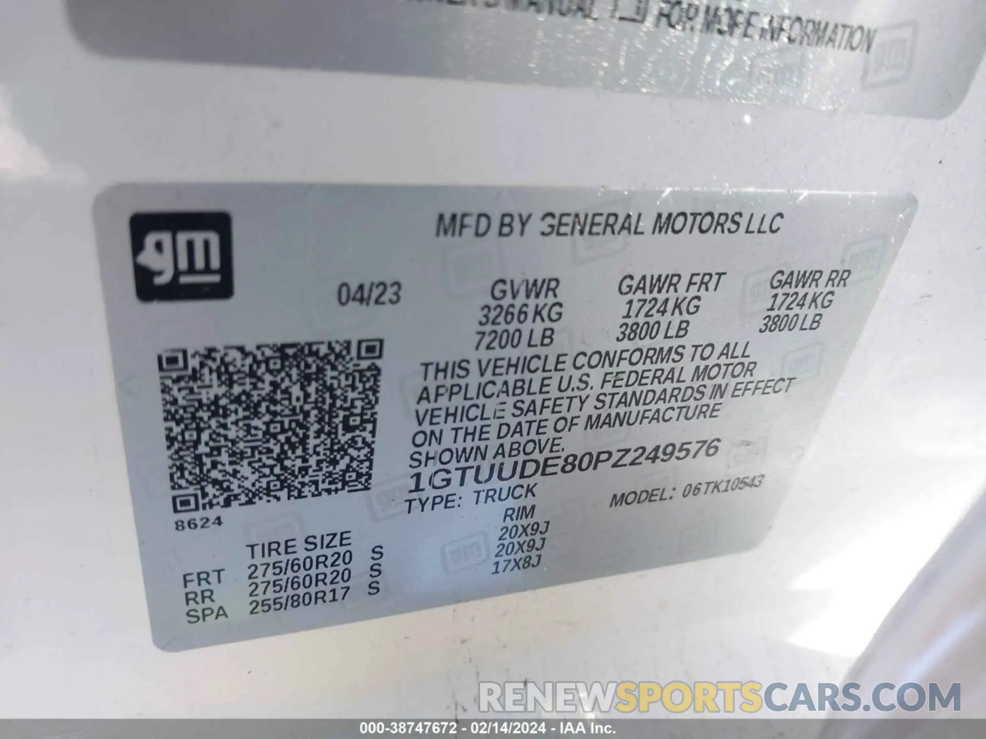 9 fotografías del automóvil dañado 1GTUUDE80PZ249576 GMC SIERRA 1500 2023