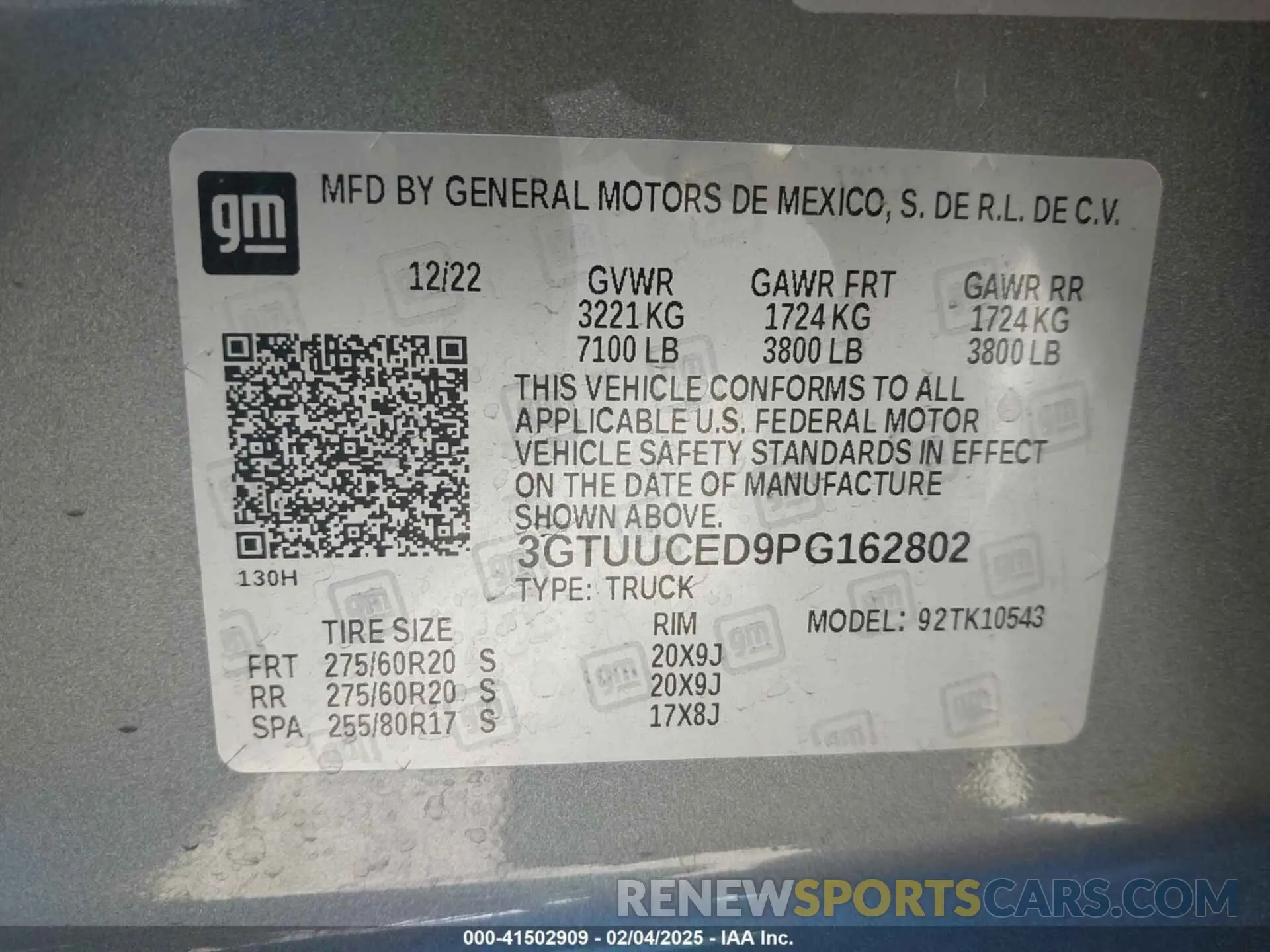9 fotografías del automóvil dañado 3GTUUCED9PG162802 GMC SIERRA 1500 2023