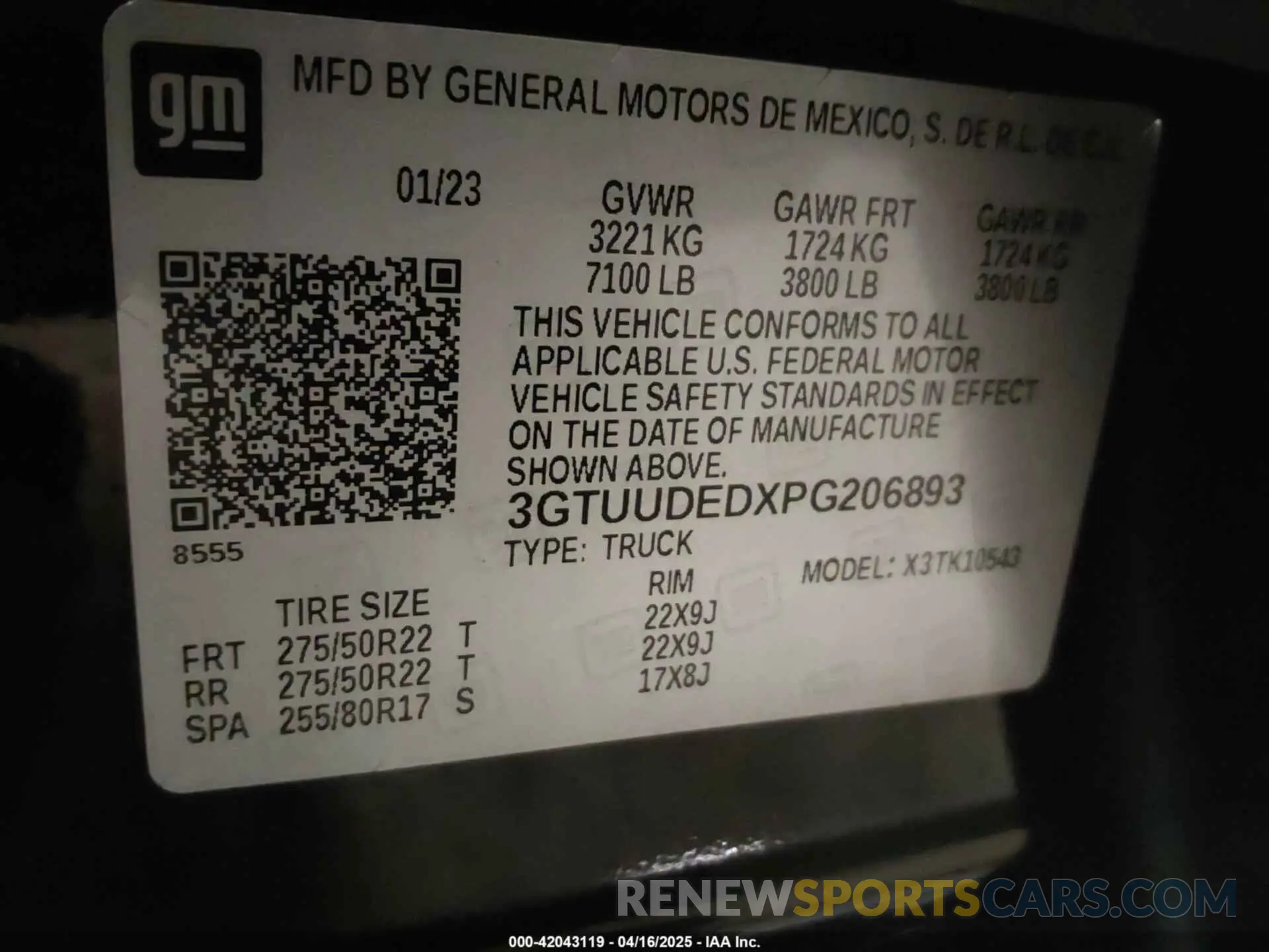 9 fotografías del automóvil dañado 3GTUUDEDXPG206893 GMC SIERRA 1500 2023