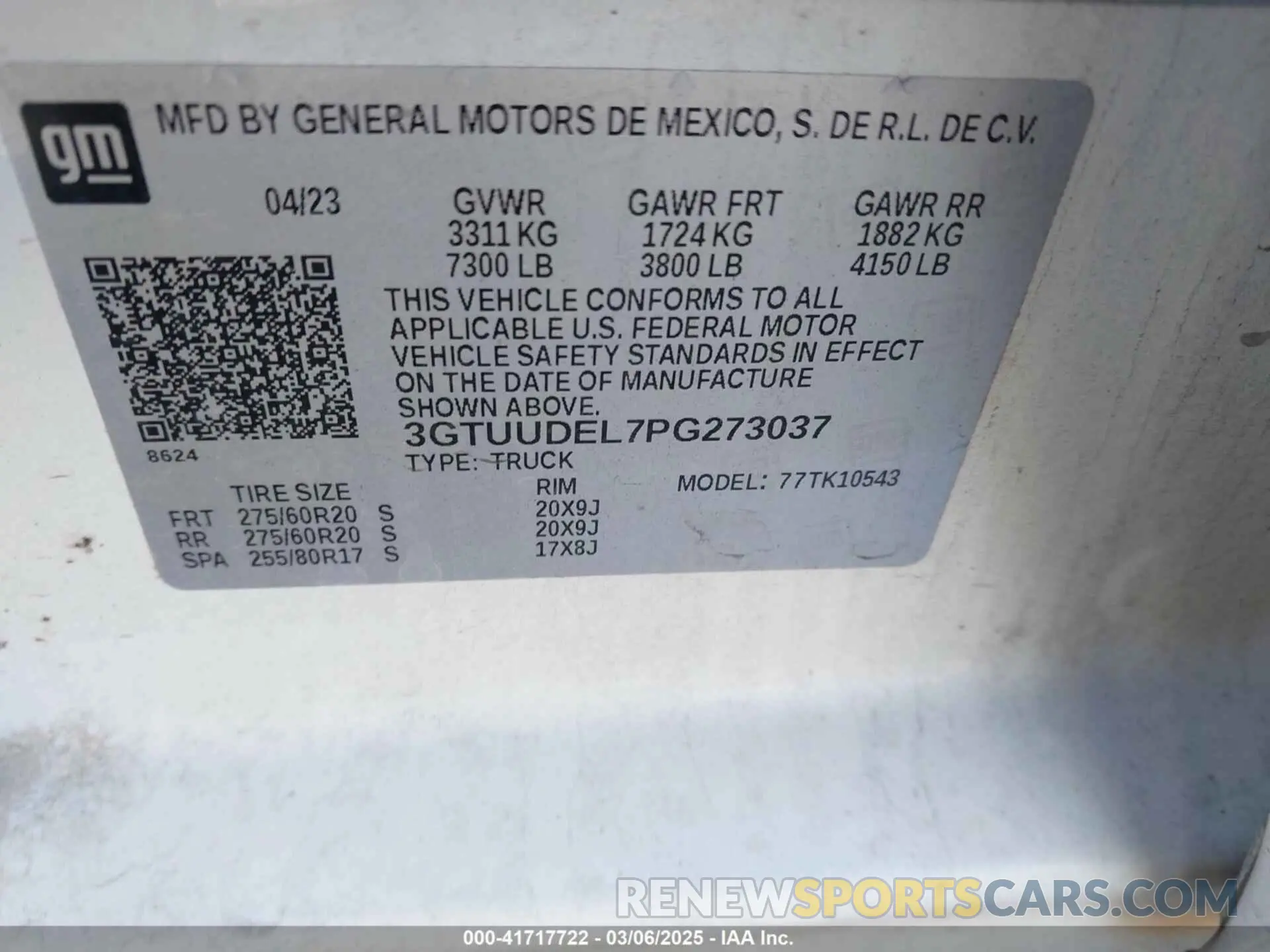 9 fotografías del automóvil dañado 3GTUUDEL7PG273037 GMC SIERRA 1500 2023