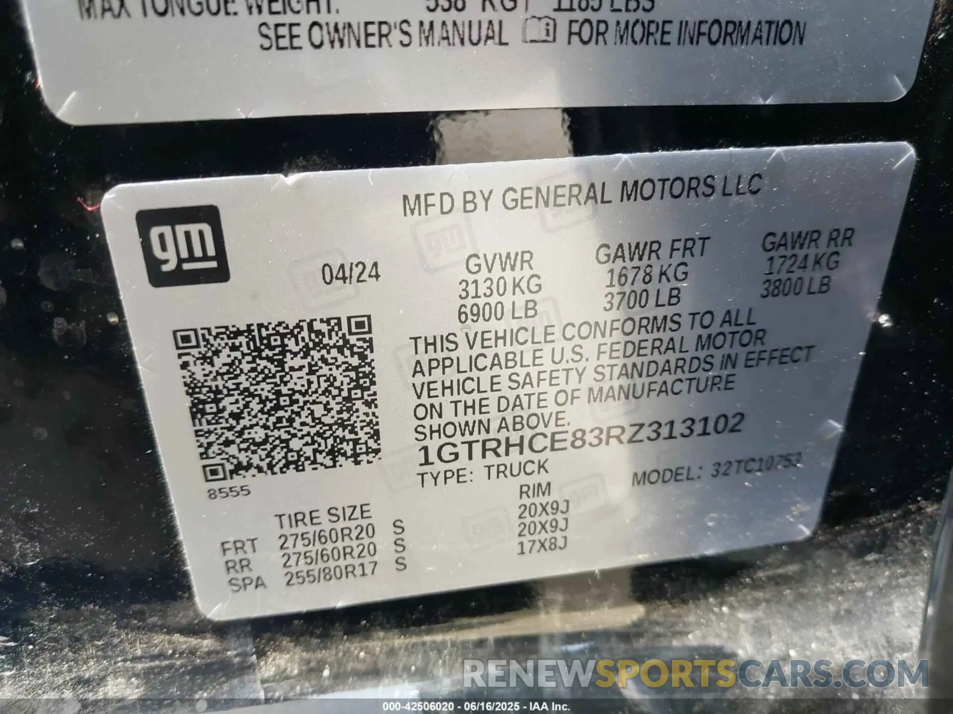 9 fotografías del automóvil dañado 1GTRHCE83RZ313102 GMC SIERRA 1500 2024