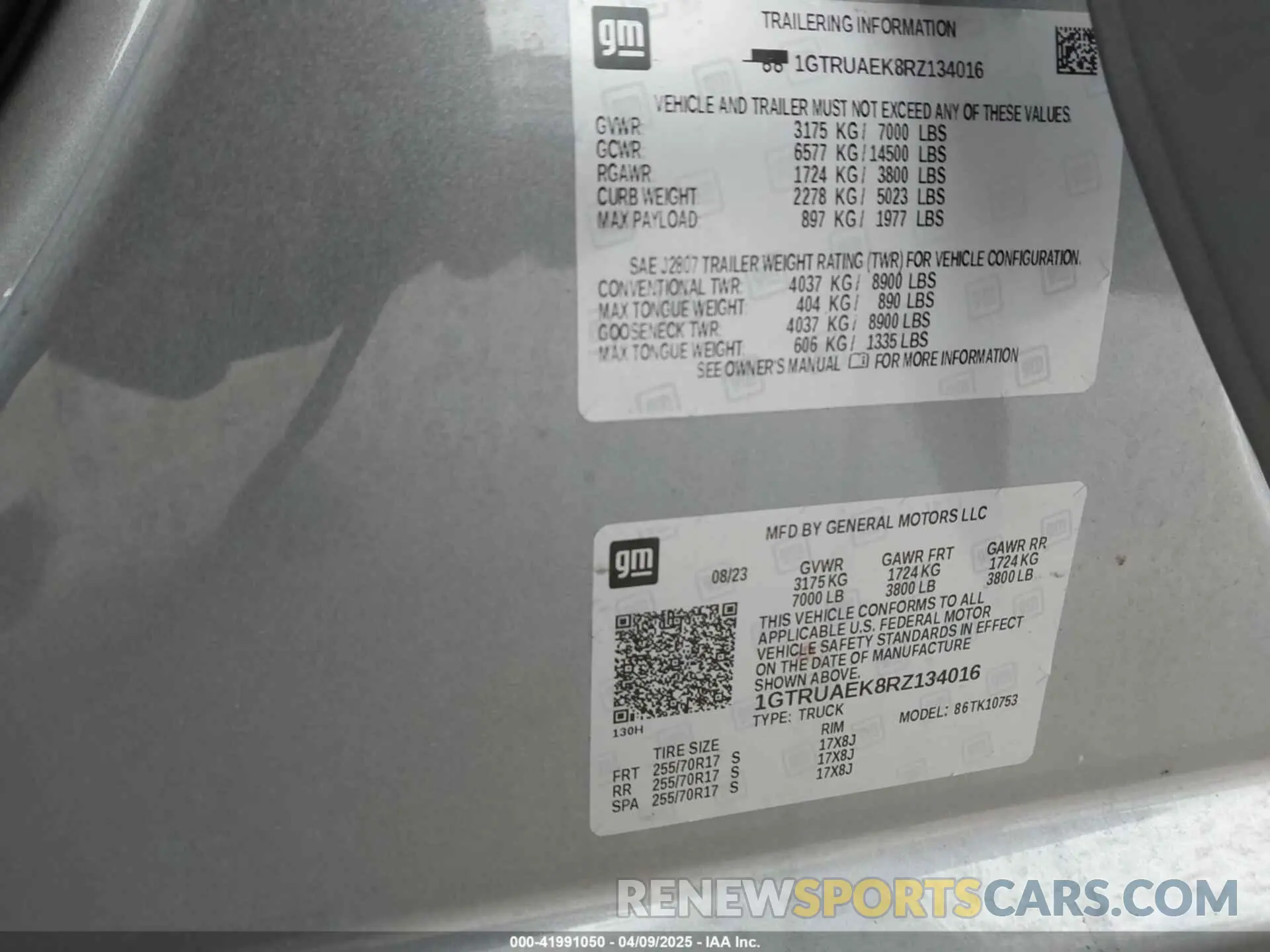 9 fotografías del automóvil dañado 1GTRUAEK8RZ134016 GMC SIERRA 1500 2024