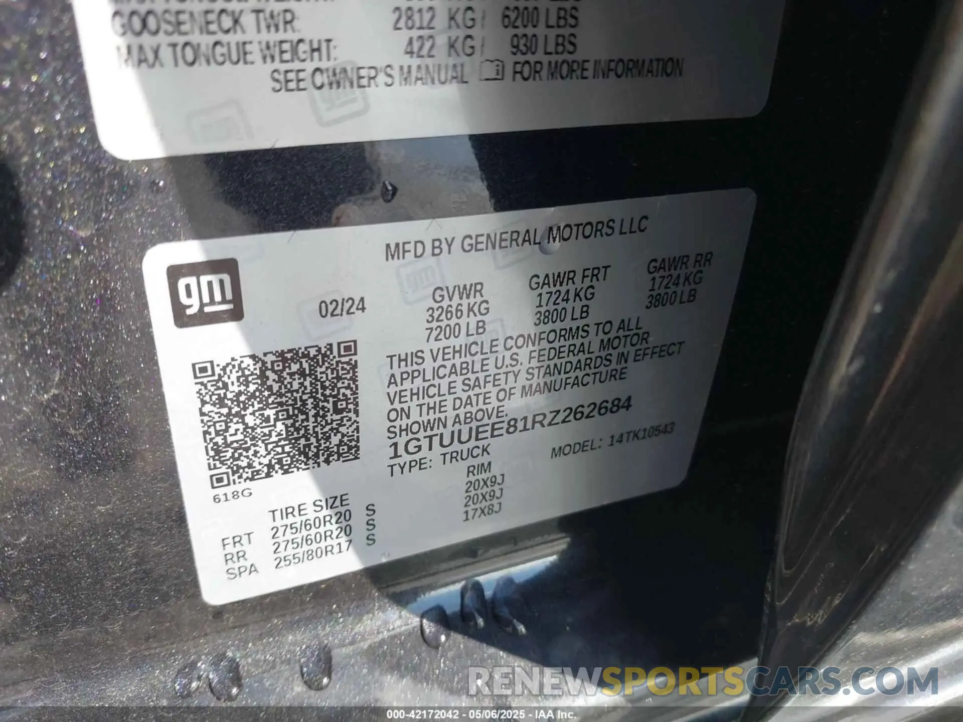 9 fotografías del automóvil dañado 1GTUUEE81RZ262684 GMC SIERRA 1500 2024