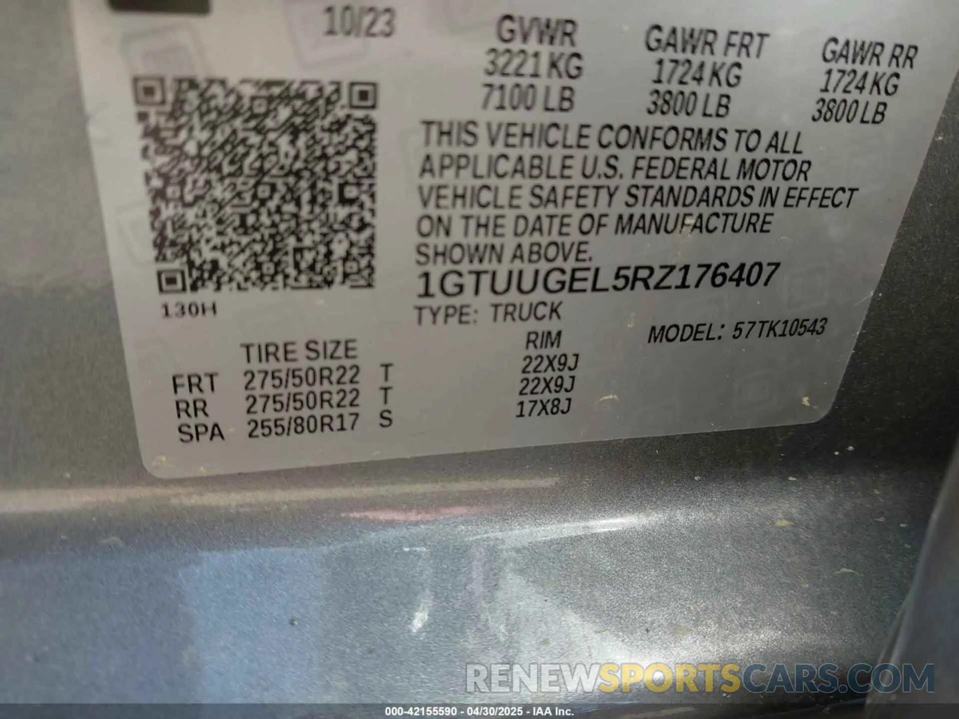 9 fotografías del automóvil dañado 1GTUUGEL5RZ176407 GMC SIERRA 1500 2024