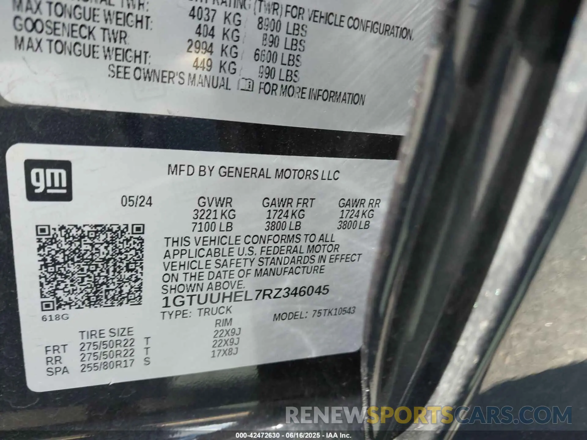 9 fotografías del automóvil dañado 1GTUUHEL7RZ346045 GMC SIERRA 1500 2024