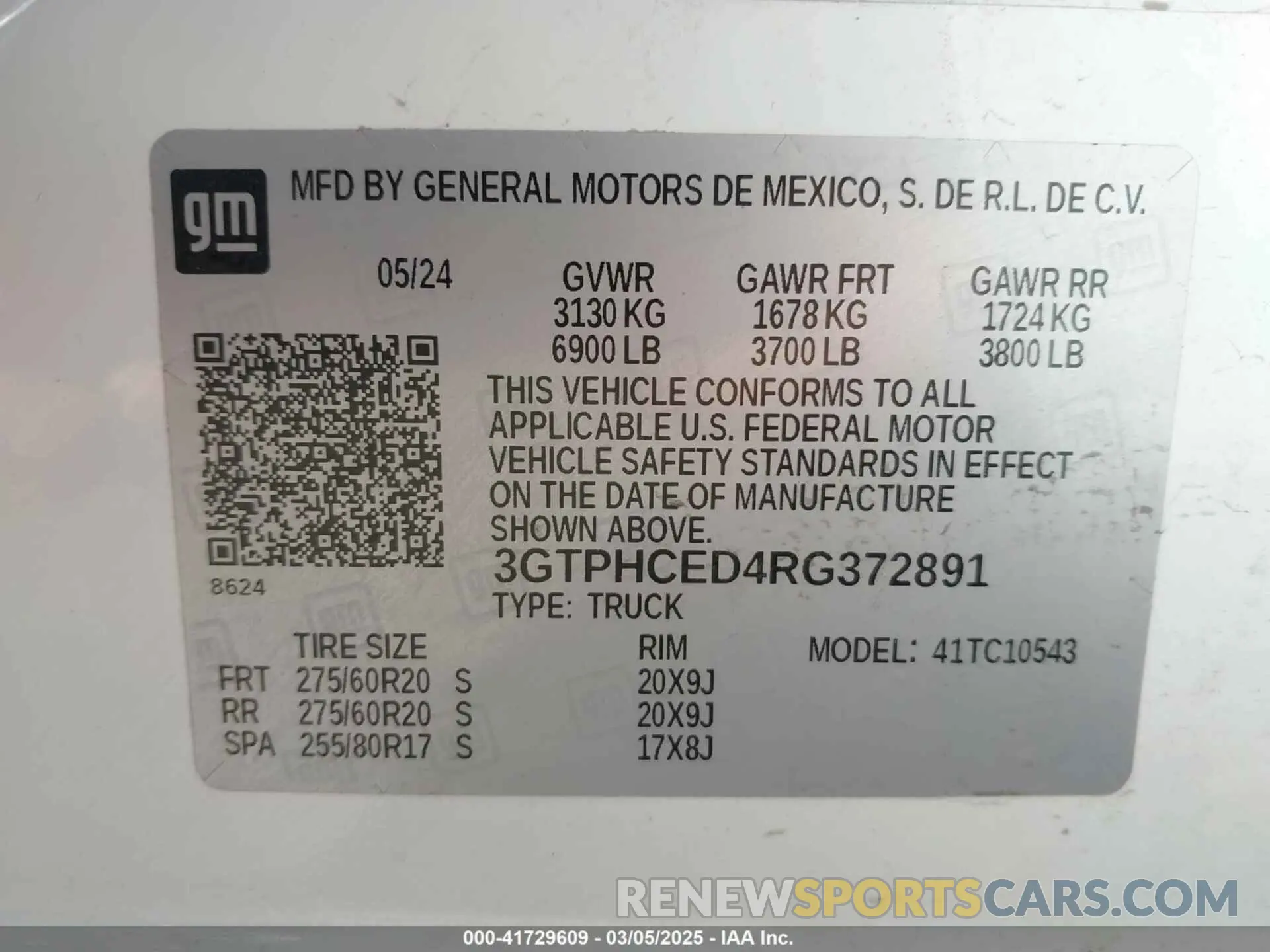 9 fotografías del automóvil dañado 3GTPHCED4RG372891 GMC SIERRA 1500 2024