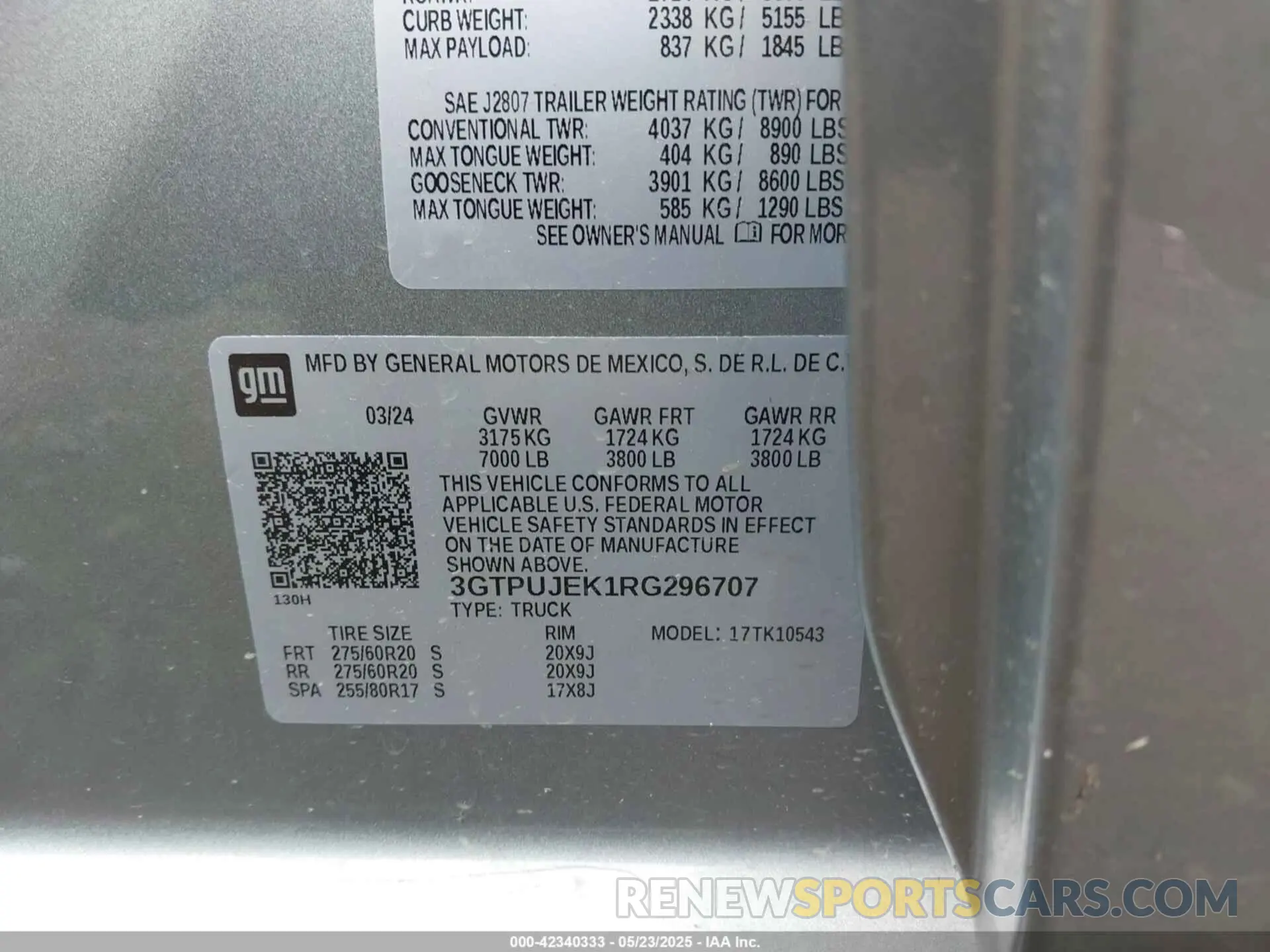 9 fotografías del automóvil dañado 3GTPUJEK1RG296707 GMC SIERRA 1500 2024