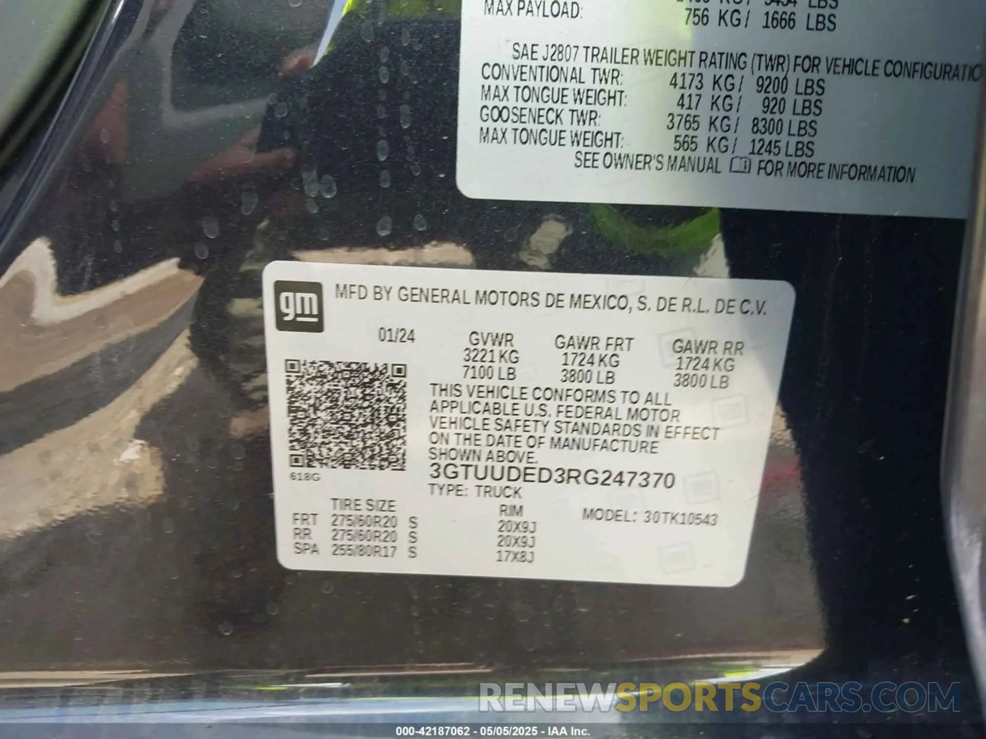 9 fotografías del automóvil dañado 3GTUUDED3RG247370 GMC SIERRA 1500 2024