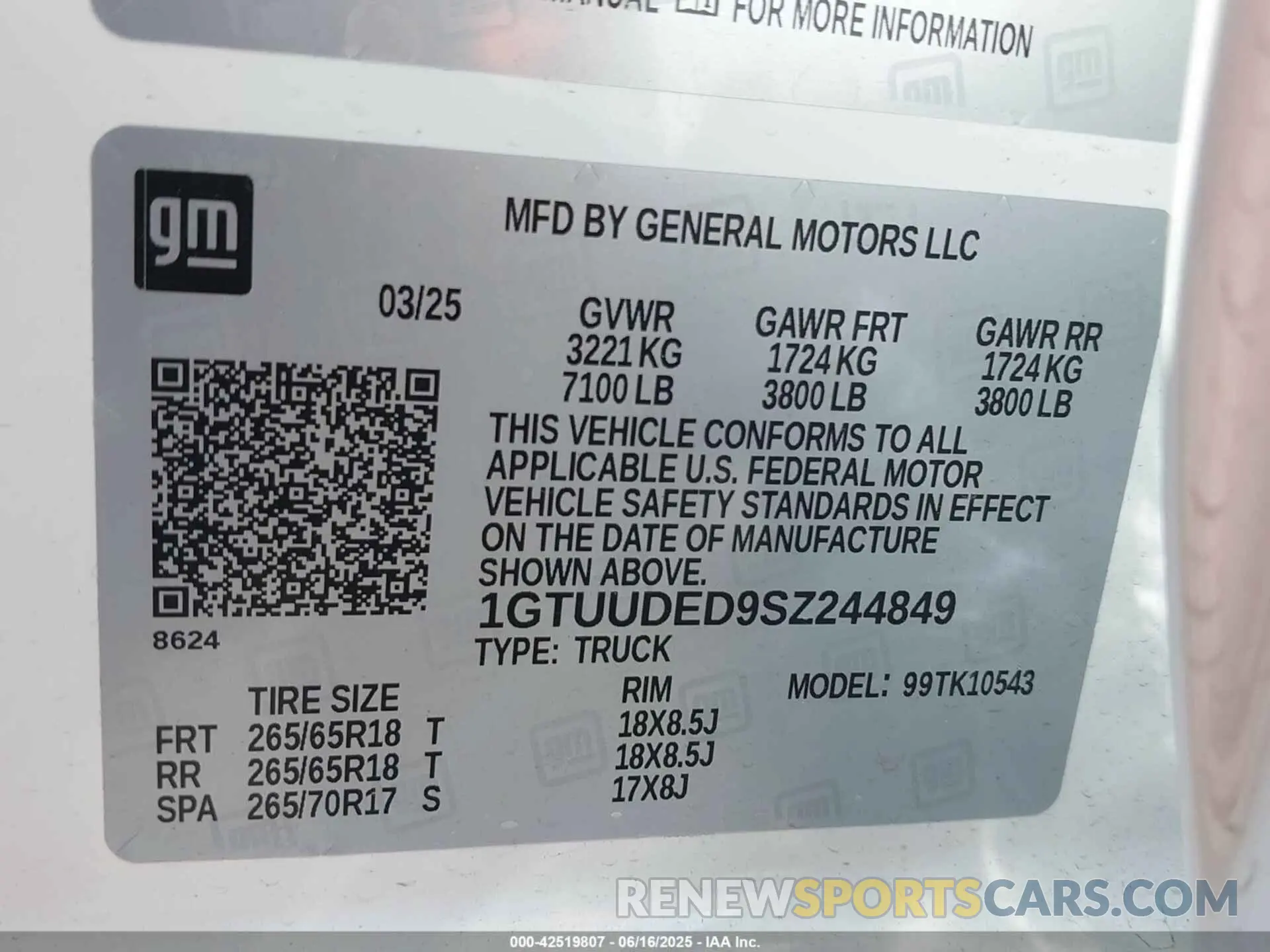 9 fotografías del automóvil dañado 1GTUUDED9SZ244849 GMC SIERRA 1500 2025