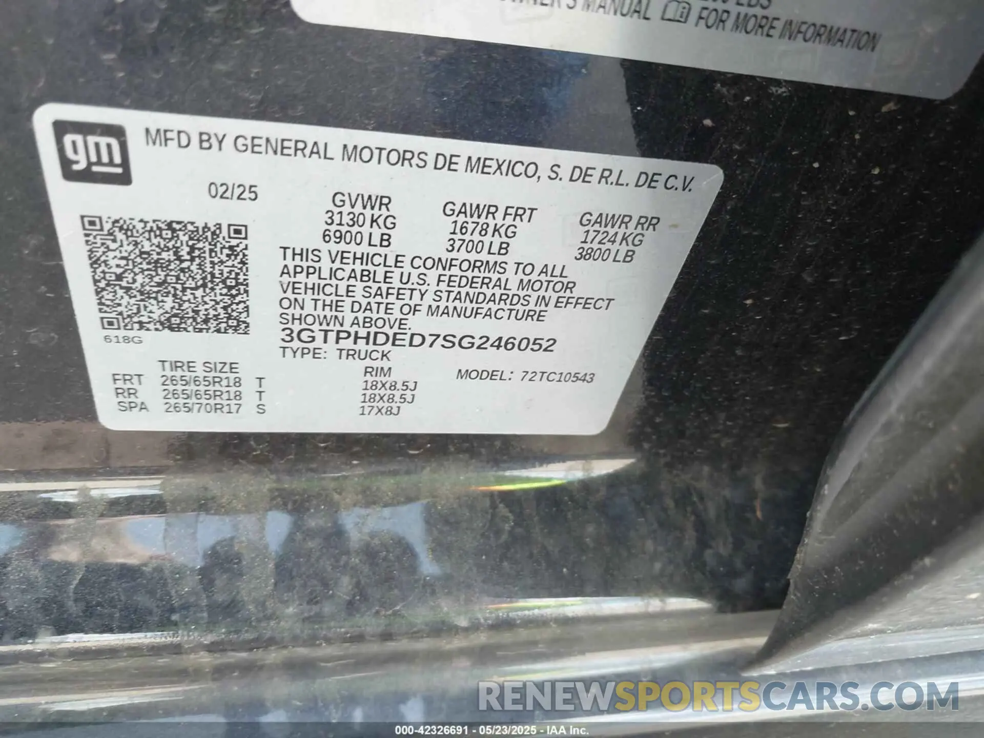 9 fotografías del automóvil dañado 3GTPHDED7SG246052 GMC SIERRA 1500 2025
