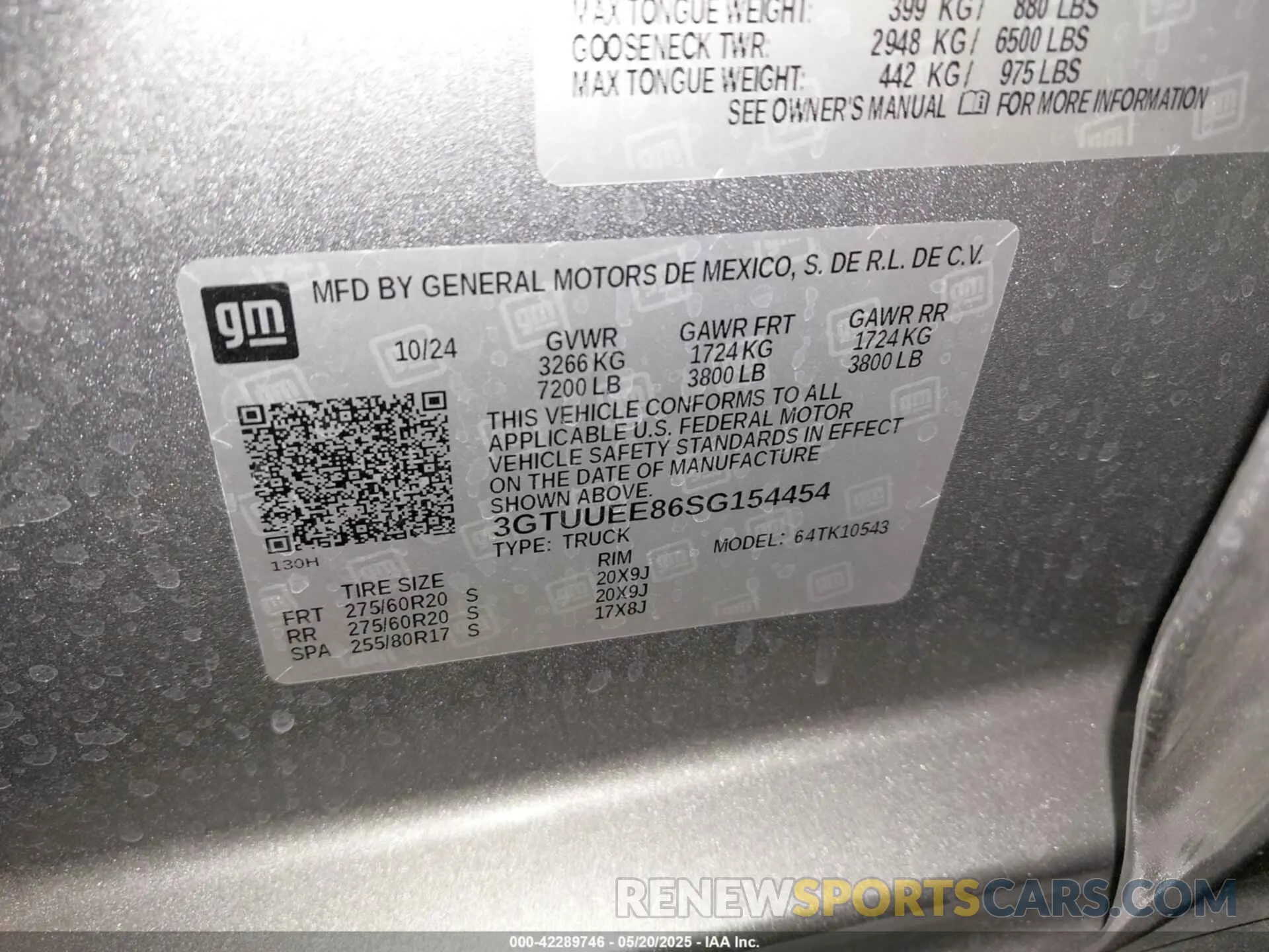 9 fotografías del automóvil dañado 3GTUUEE86SG154454 GMC SIERRA 1500 2025