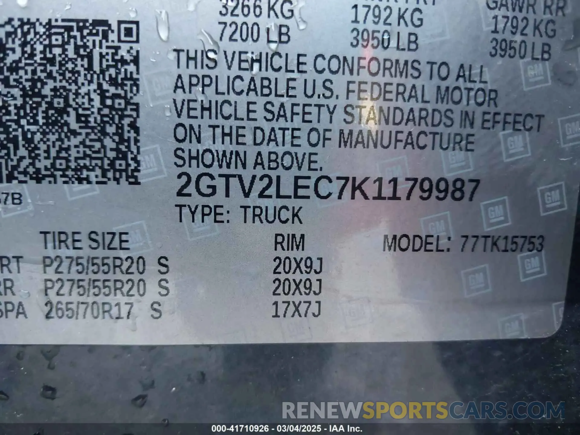 9 fotografías del automóvil dañado 2GTV2LEC7K1179987 GMC SIERRA 1500 LIMITED 2019