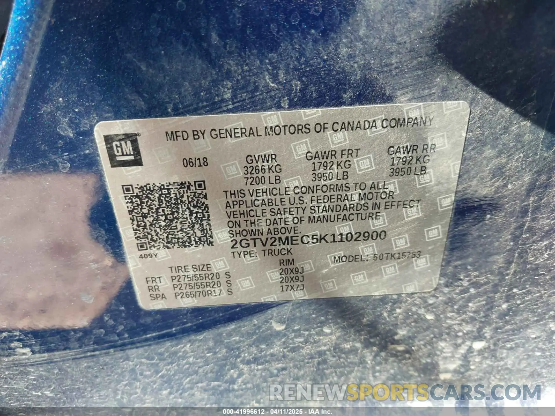 9 fotografías del automóvil dañado 2GTV2MEC5K1102900 GMC SIERRA 1500 LIMITED 2019