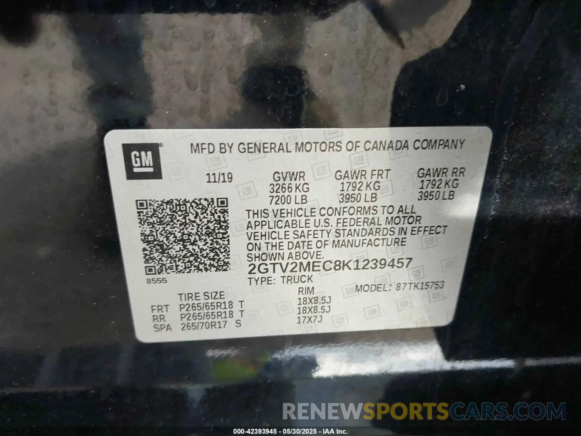 9 fotografías del automóvil dañado 2GTV2MEC8K1239457 GMC SIERRA 1500 LIMITED 2019