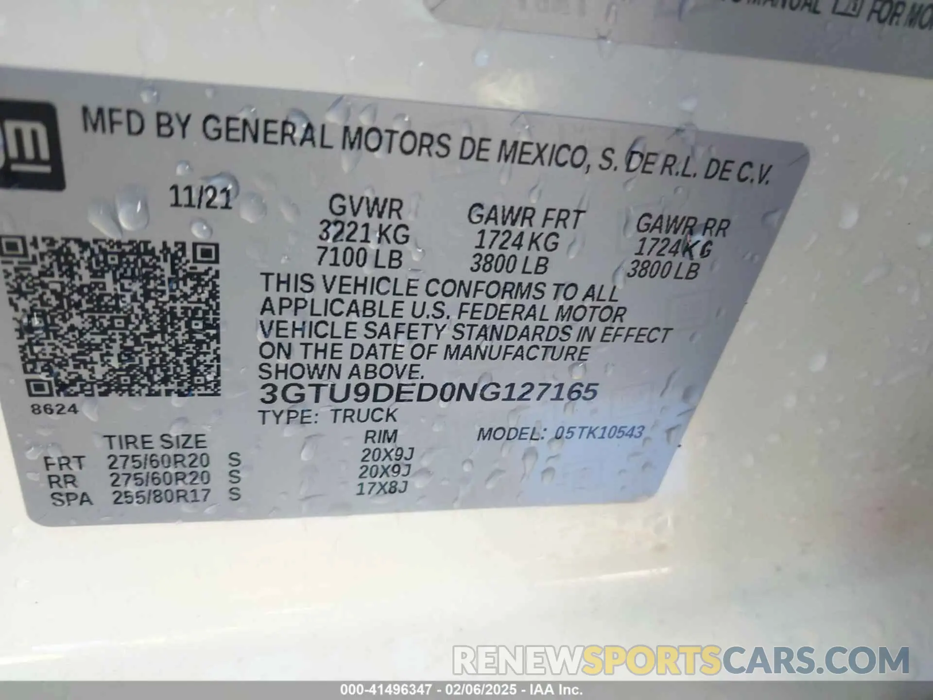 9 fotografías del automóvil dañado 3GTU9DED0NG127165 GMC SIERRA 1500 LIMITED 2022