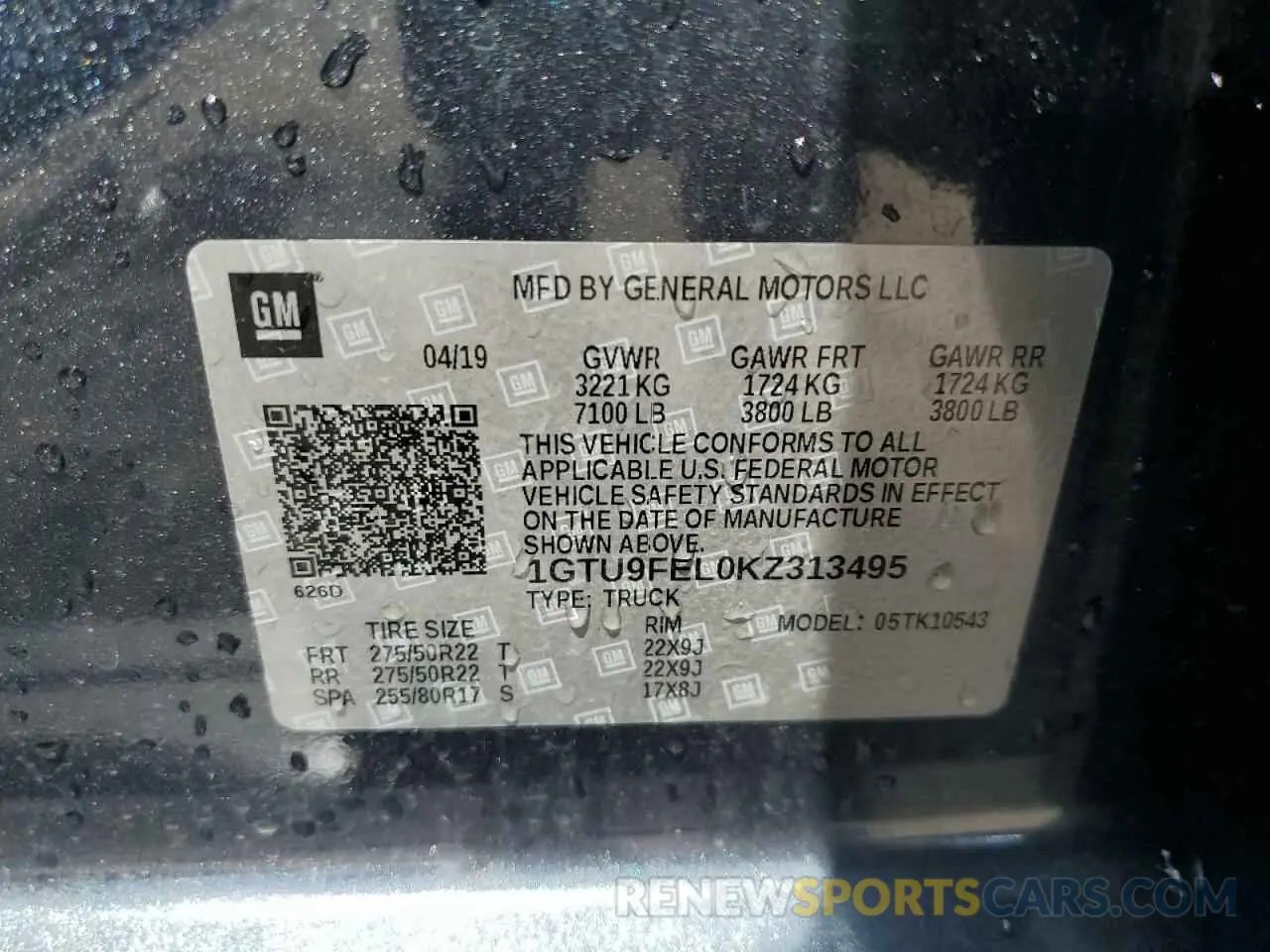 13 fotografías del automóvil dañado 1GTU9FEL0KZ313495 GMC SIERRA 2019