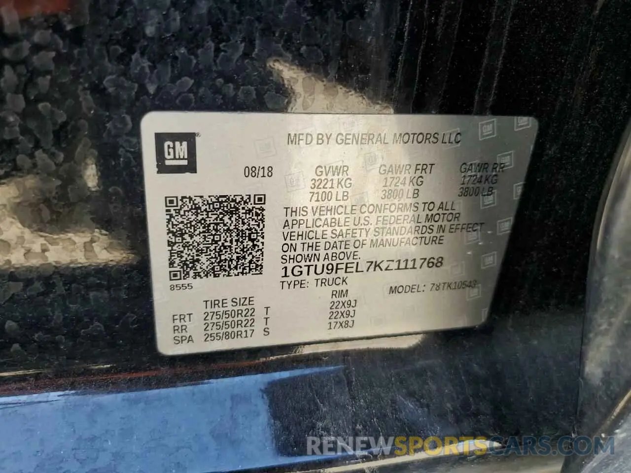 12 fotografías del automóvil dañado 1GTU9FEL7KZ111768 GMC SIERRA 2019