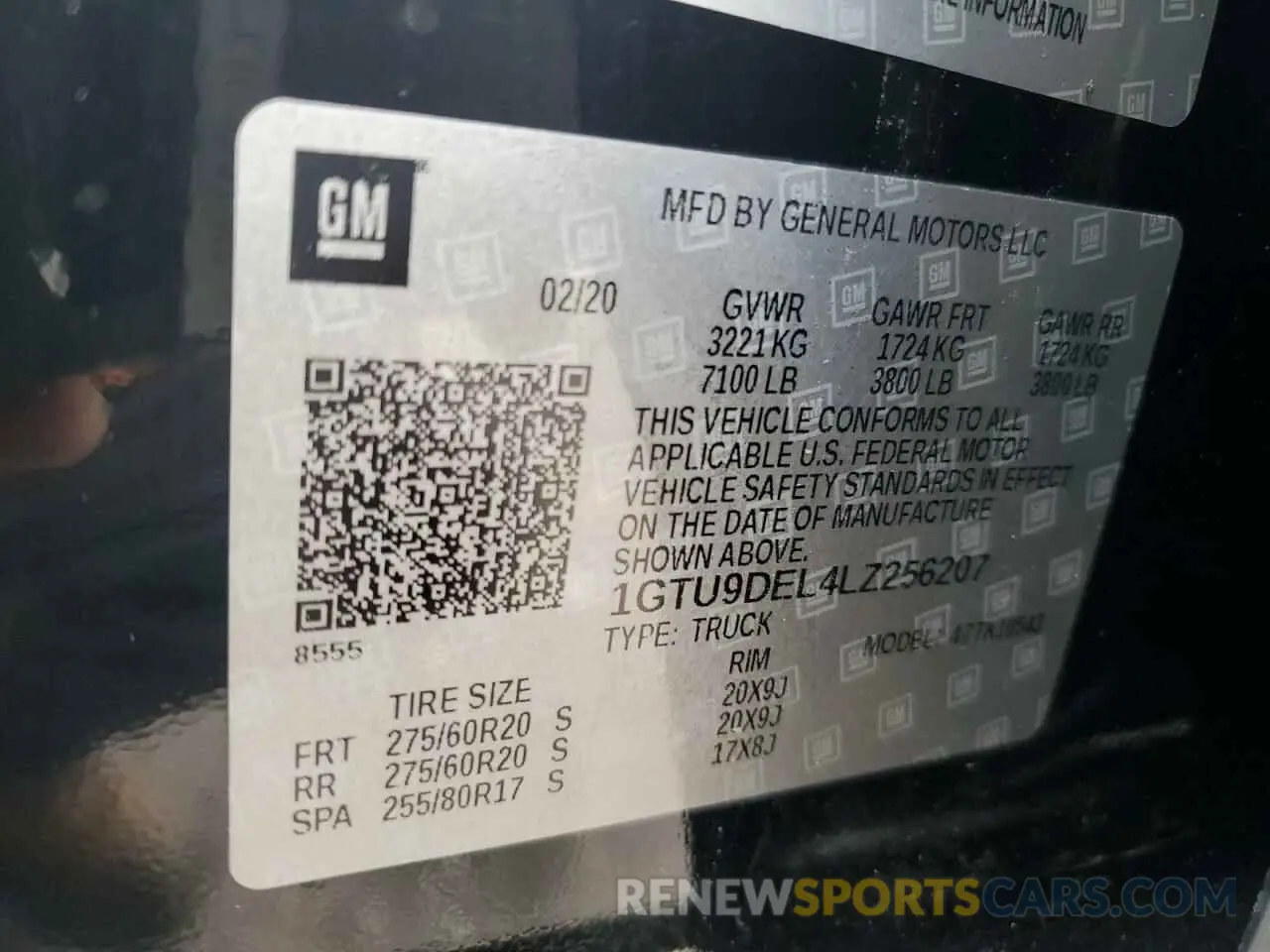 12 fotografías del automóvil dañado 1GTU9DEL4LZ256207 GMC SIERRA 2020