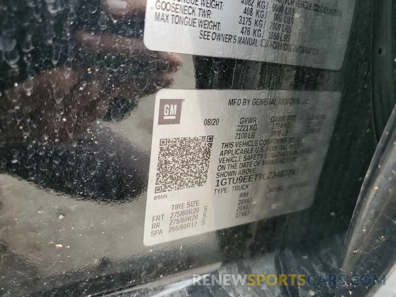12 fotografías del automóvil dañado 1GTU9EET9LZ348774 GMC SIERRA 2020