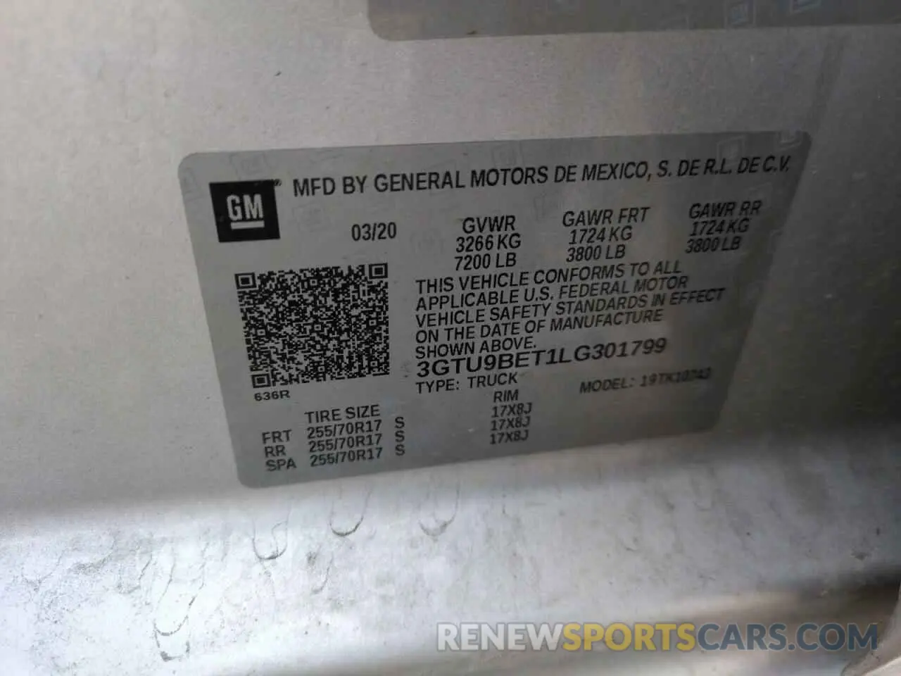 12 fotografías del automóvil dañado 3GTU9BET1LG301799 GMC SIERRA 2020