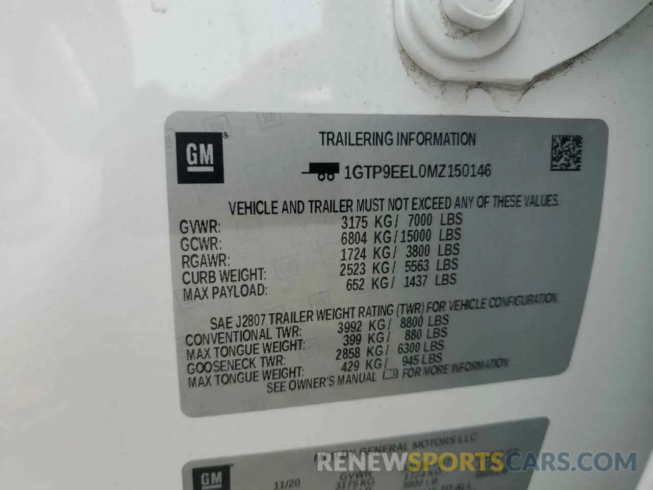 14 fotografías del automóvil dañado 1GTP9EEL0MZ150146 GMC SIERRA 2021