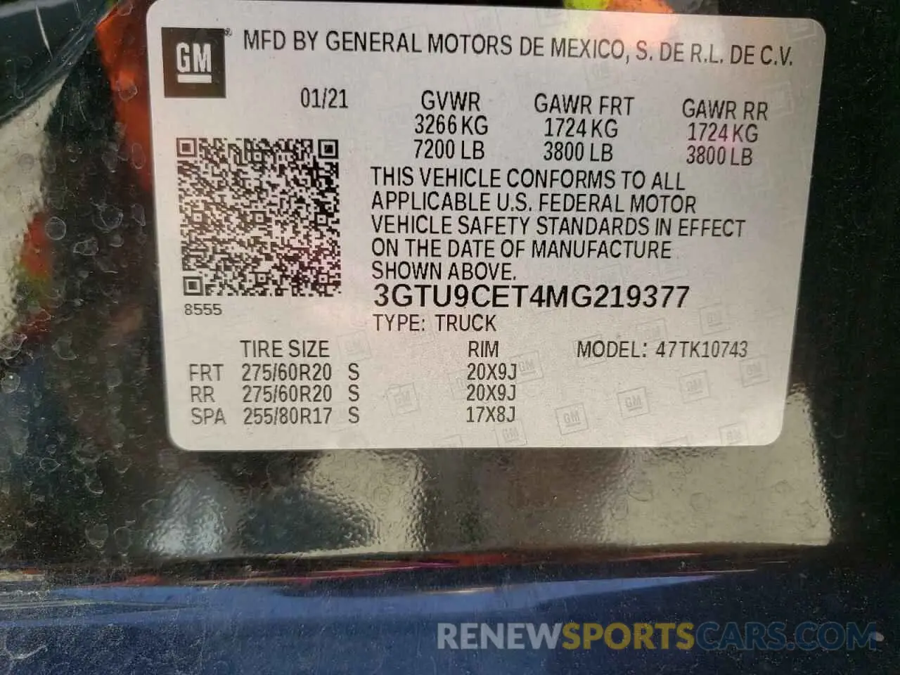 12 fotografías del automóvil dañado 3GTU9CET4MG219377 GMC SIERRA 2021
