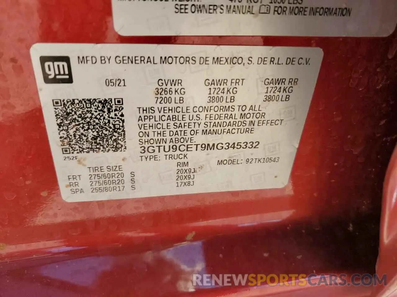 12 fotografías del automóvil dañado 3GTU9CET9MG345332 GMC SIERRA 2021