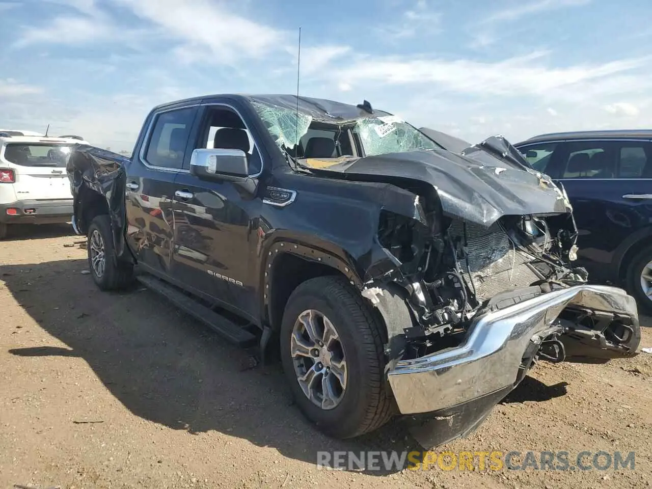 4 fotografías del automóvil dañado 3GTU9DED8MG435117 GMC SIERRA 2021
