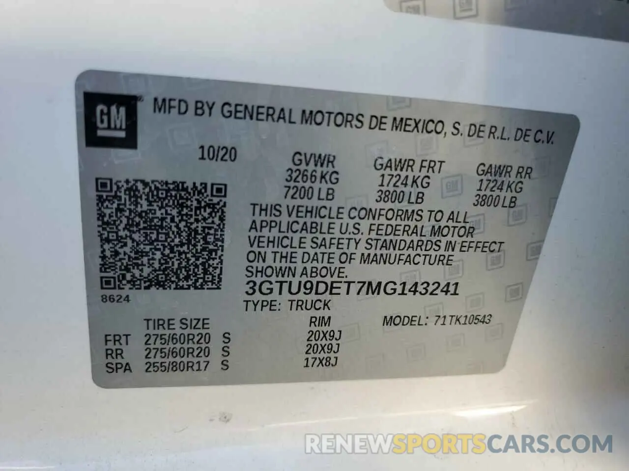 12 fotografías del automóvil dañado 3GTU9DET7MG143241 GMC SIERRA 2021
