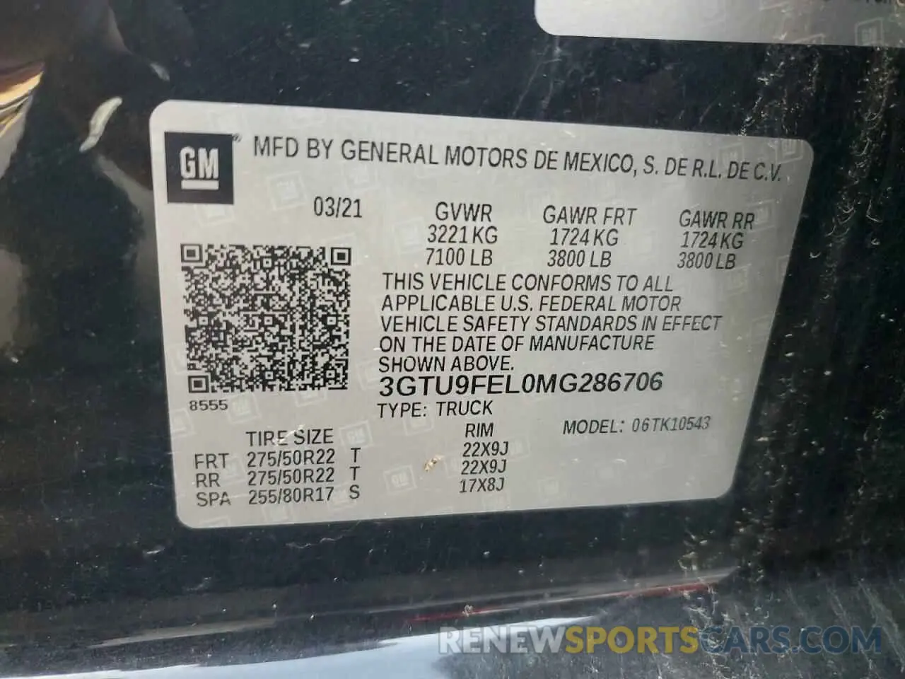 12 fotografías del automóvil dañado 3GTU9FEL0MG286706 GMC SIERRA 2021
